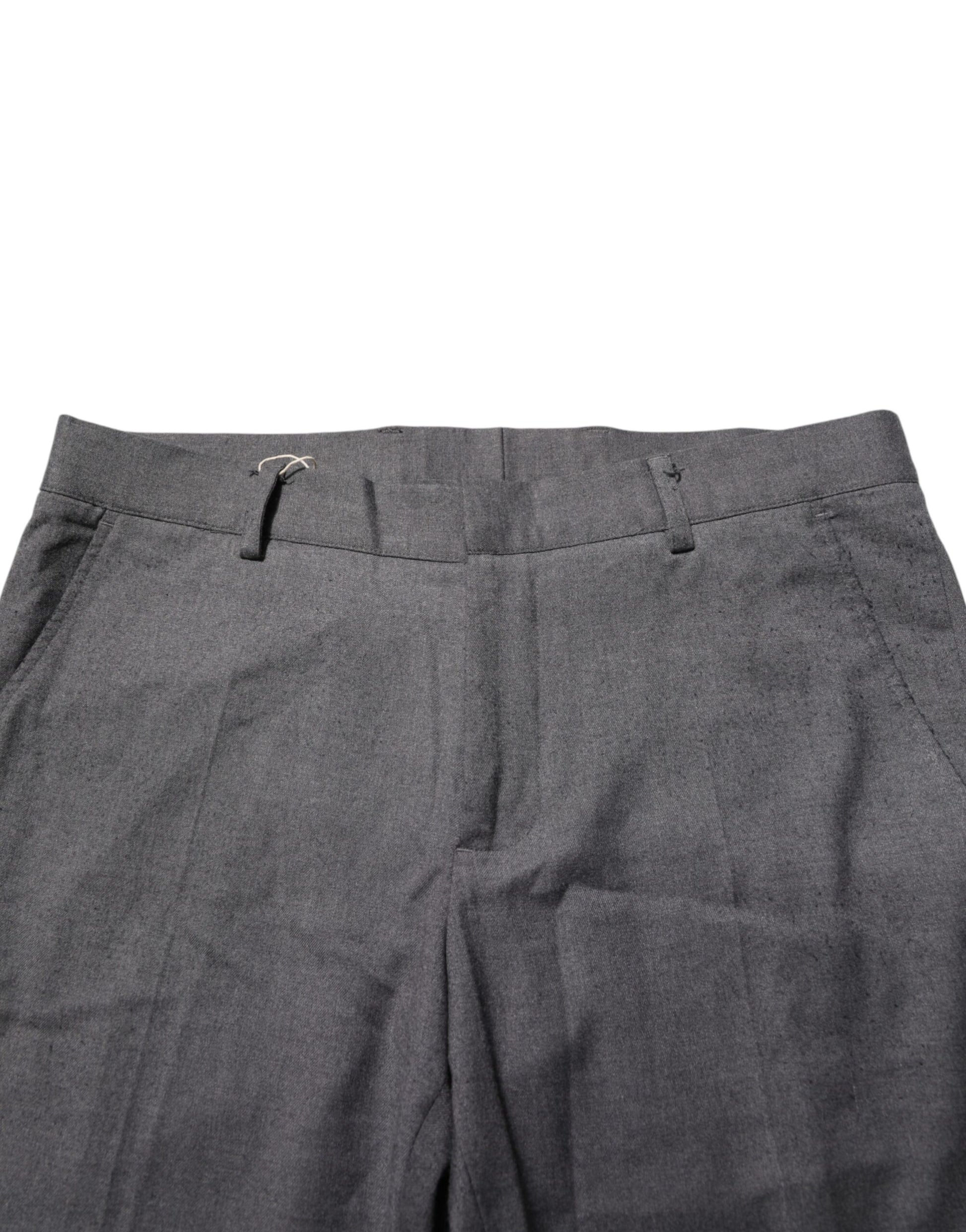 Daniele Alessandrini Gray Polyester Formal Dress Trouser Pants