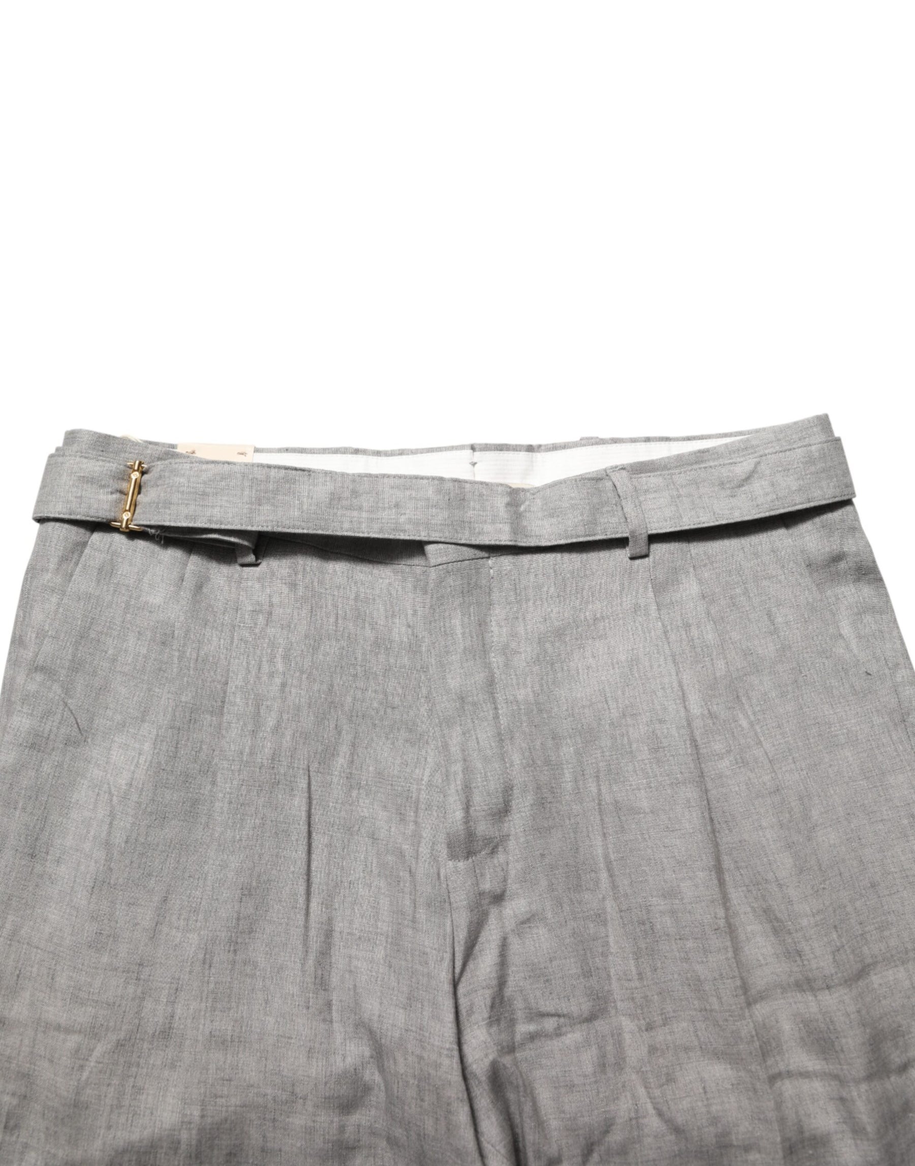 Briglia 1949 Gray Mid Waist Dress Formal Skinny Men Pants | Regal Royce