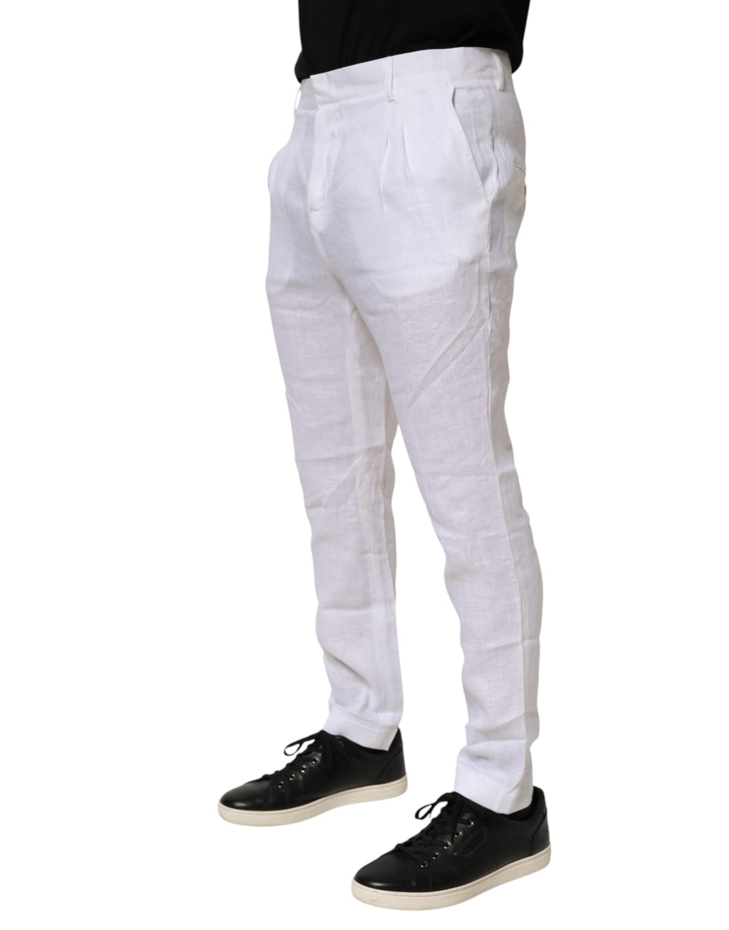 Daniele Alessandrini White Linen Formal Dress Trouser Pants