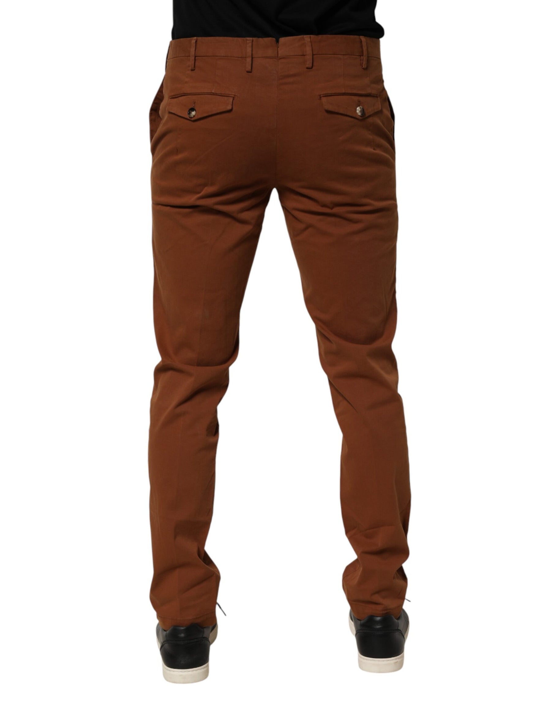 PT Torino Brown Men Skinny Chino Mid Waist Trouser Pants | Regal Royce