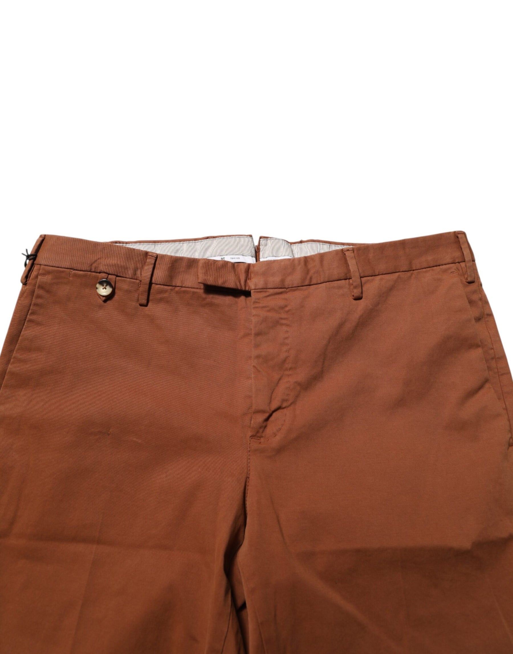 PT Torino Brown Men Skinny Chino Mid Waist Trouser Pants | Regal Royce