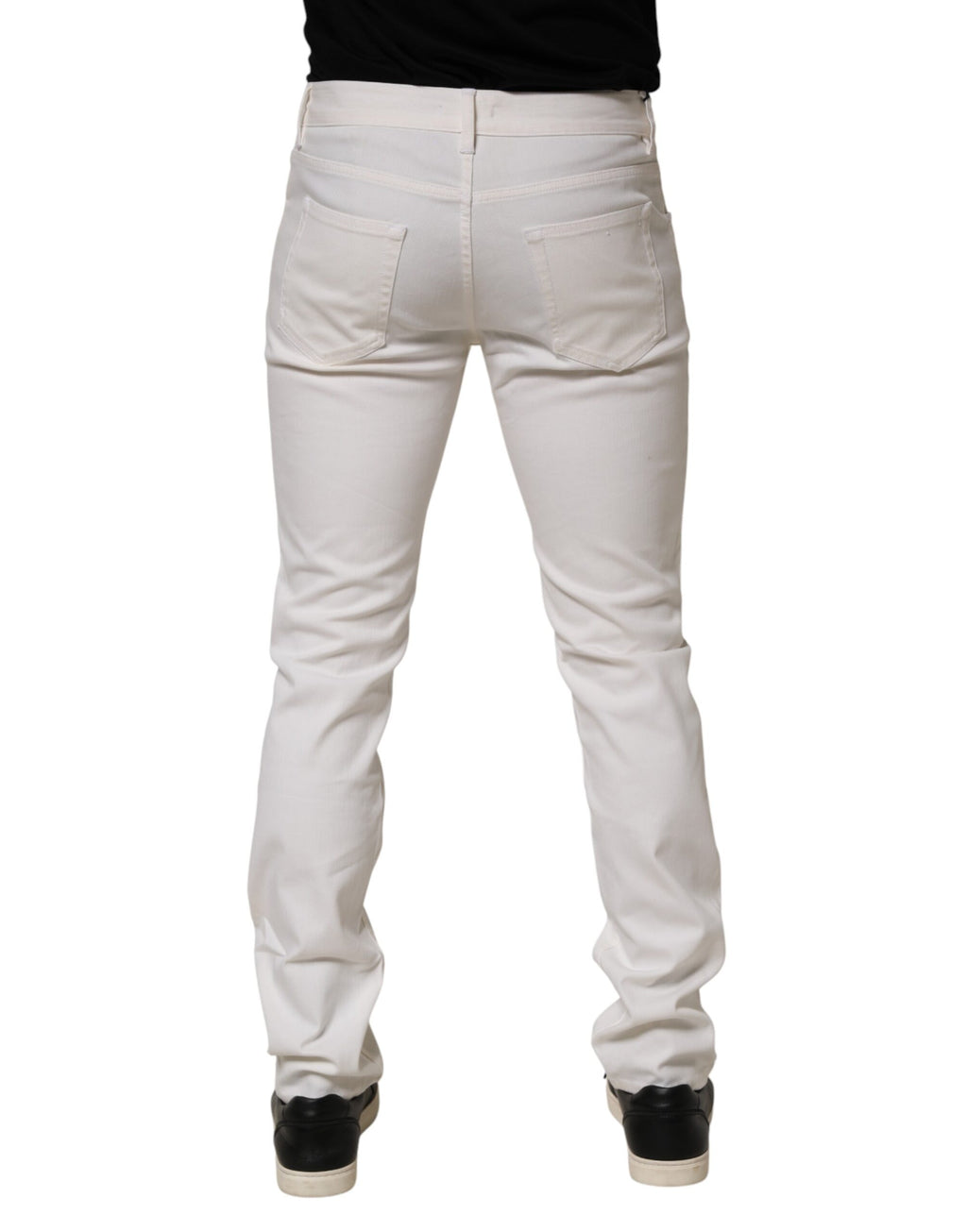 Prada White Mid Waist Skinny Fit Denim Casual Trouser Jeans