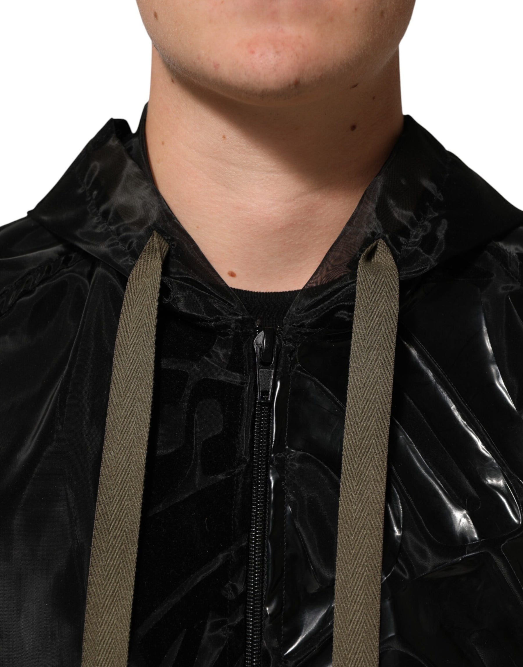 Dolce & Gabbana Black Camouflage Hooded Men Full Zip Sweater | Regal Royce