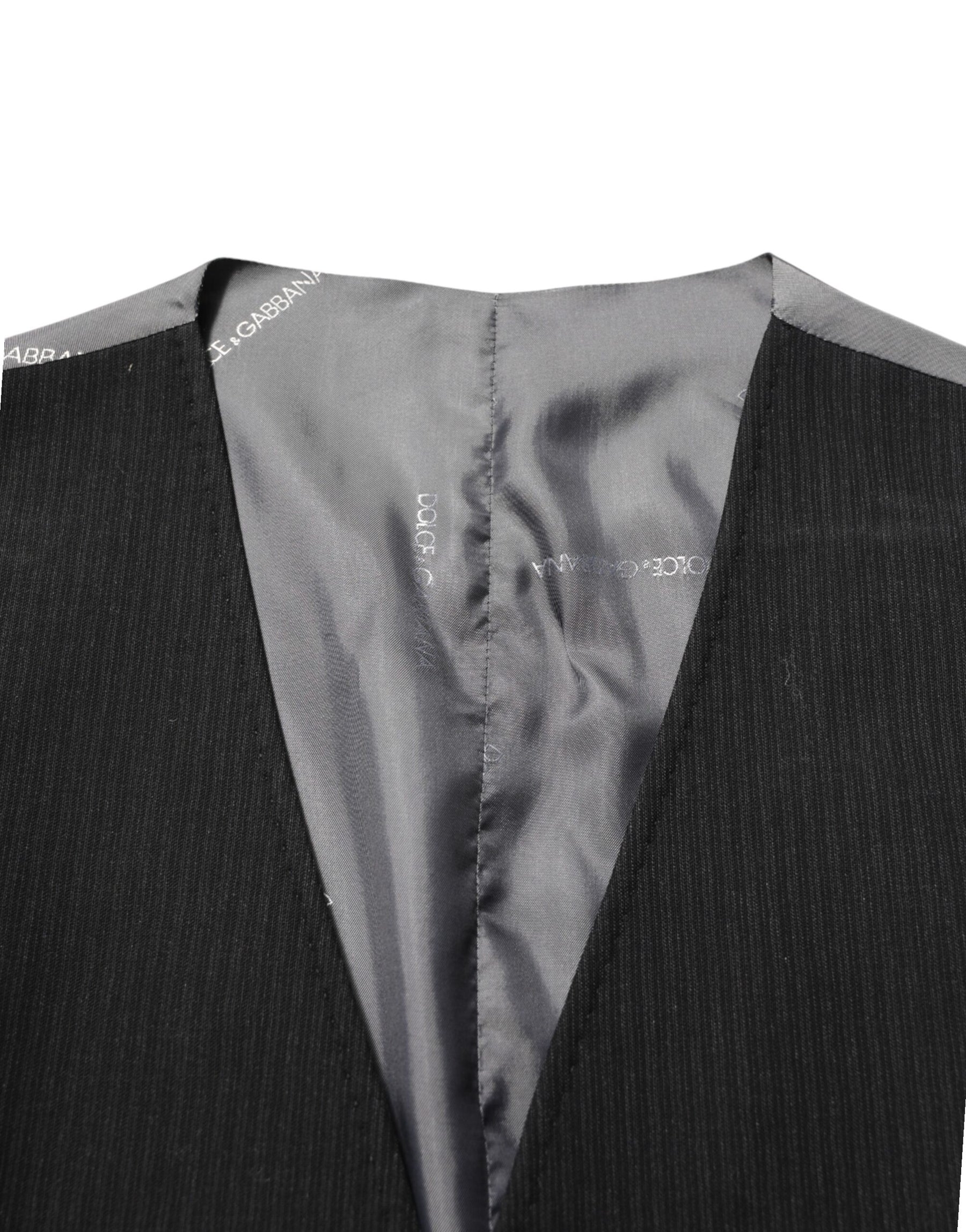 Dolce & Gabbana Black Cotton Waistcoat Dress Men Formal Vest | Regal Royce