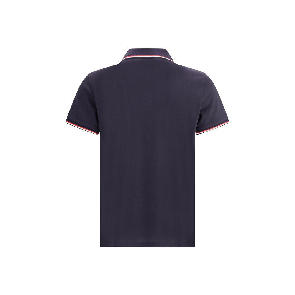 Moncler Blue Cotton Polo Shirt