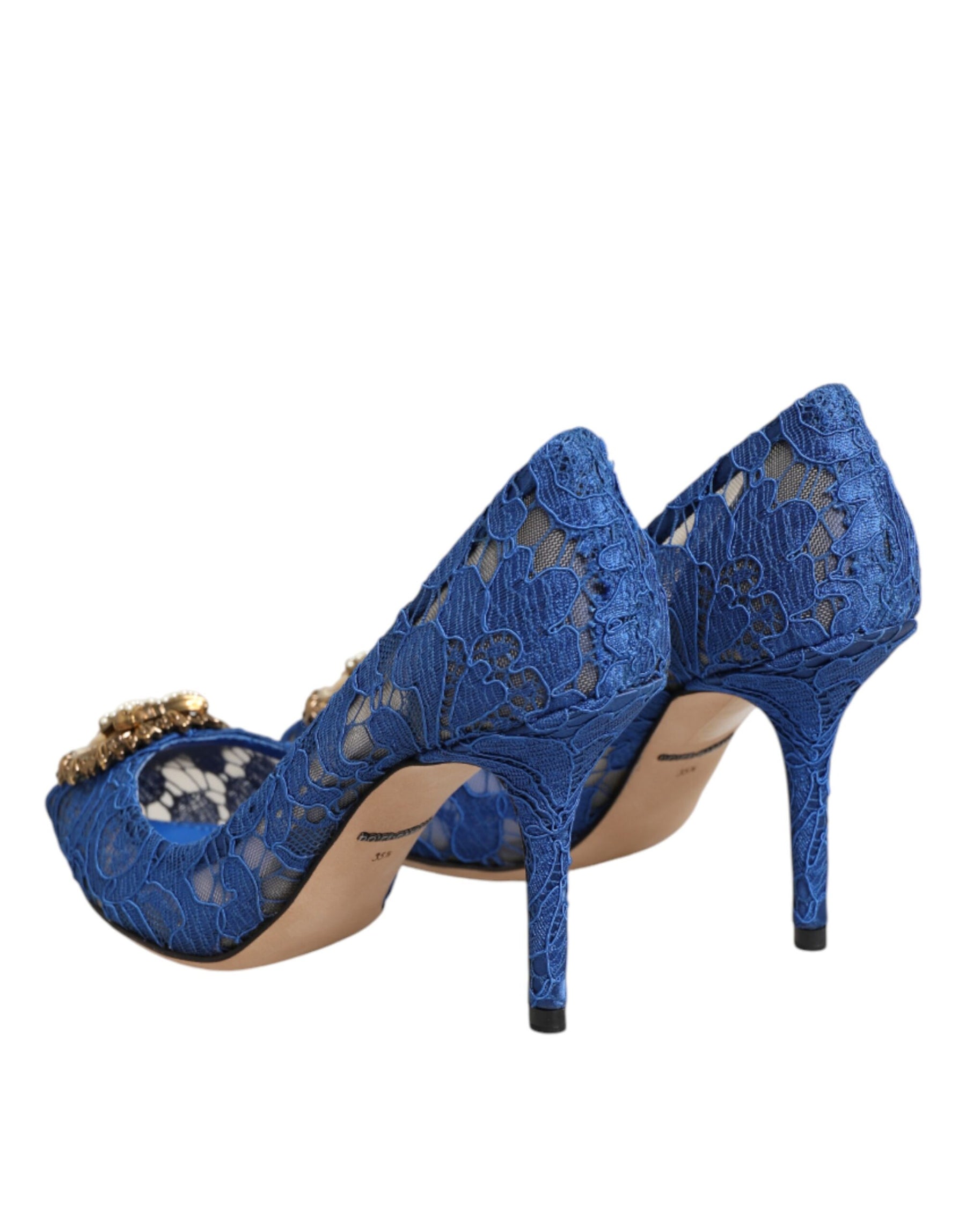 Dolce & Gabbana Blue Taormina Lace DEVOTION Pumps Shoes \ | Regal Royce