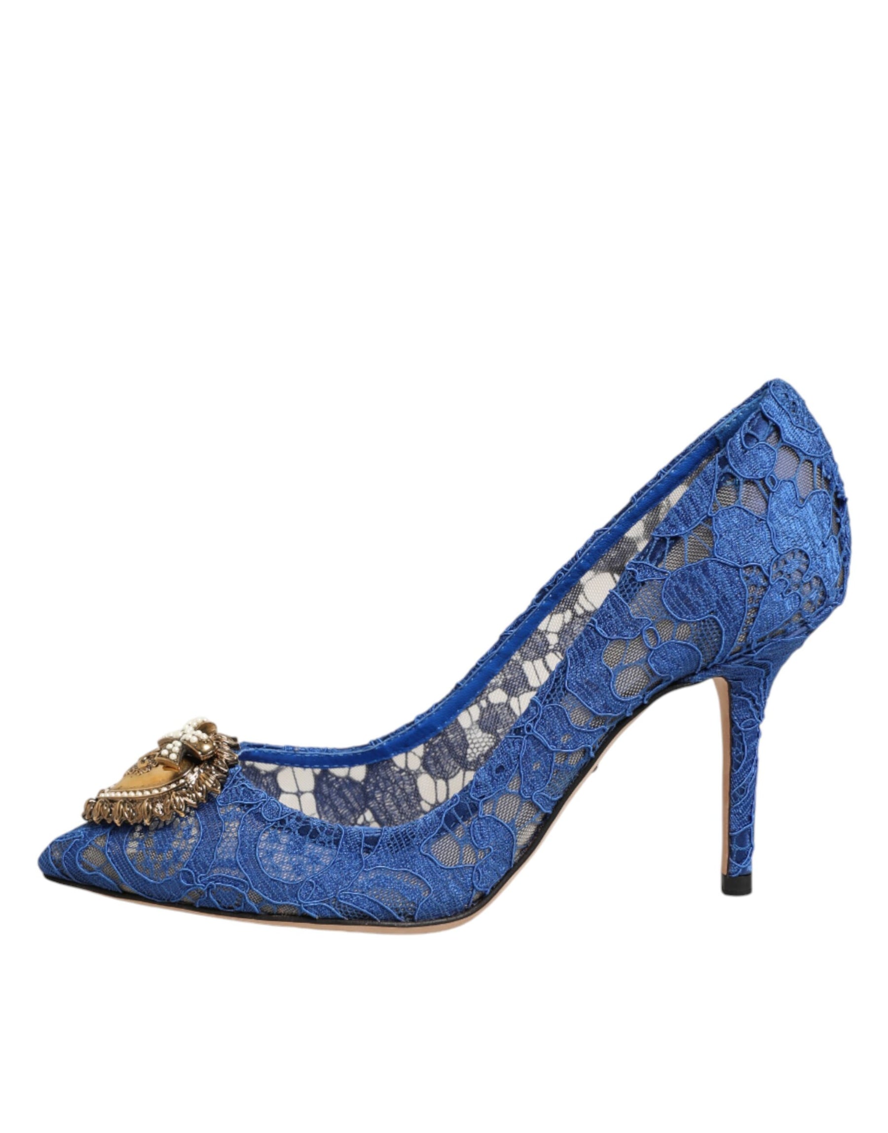 Dolce & Gabbana Blue Taormina Lace DEVOTION Pumps Shoes \ | Regal Royce
