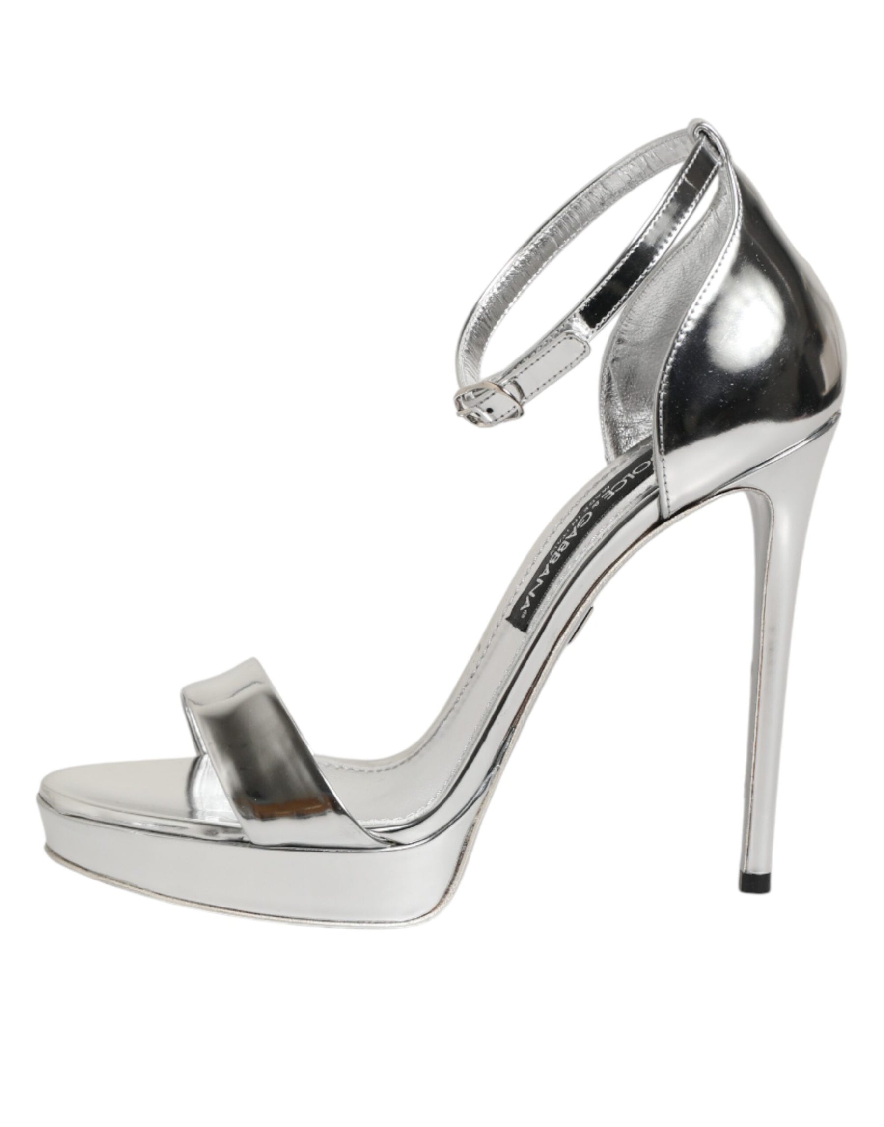 Dolce & Gabbana Silver Leather Platform Keira Sandals Shoes | Regal Royce