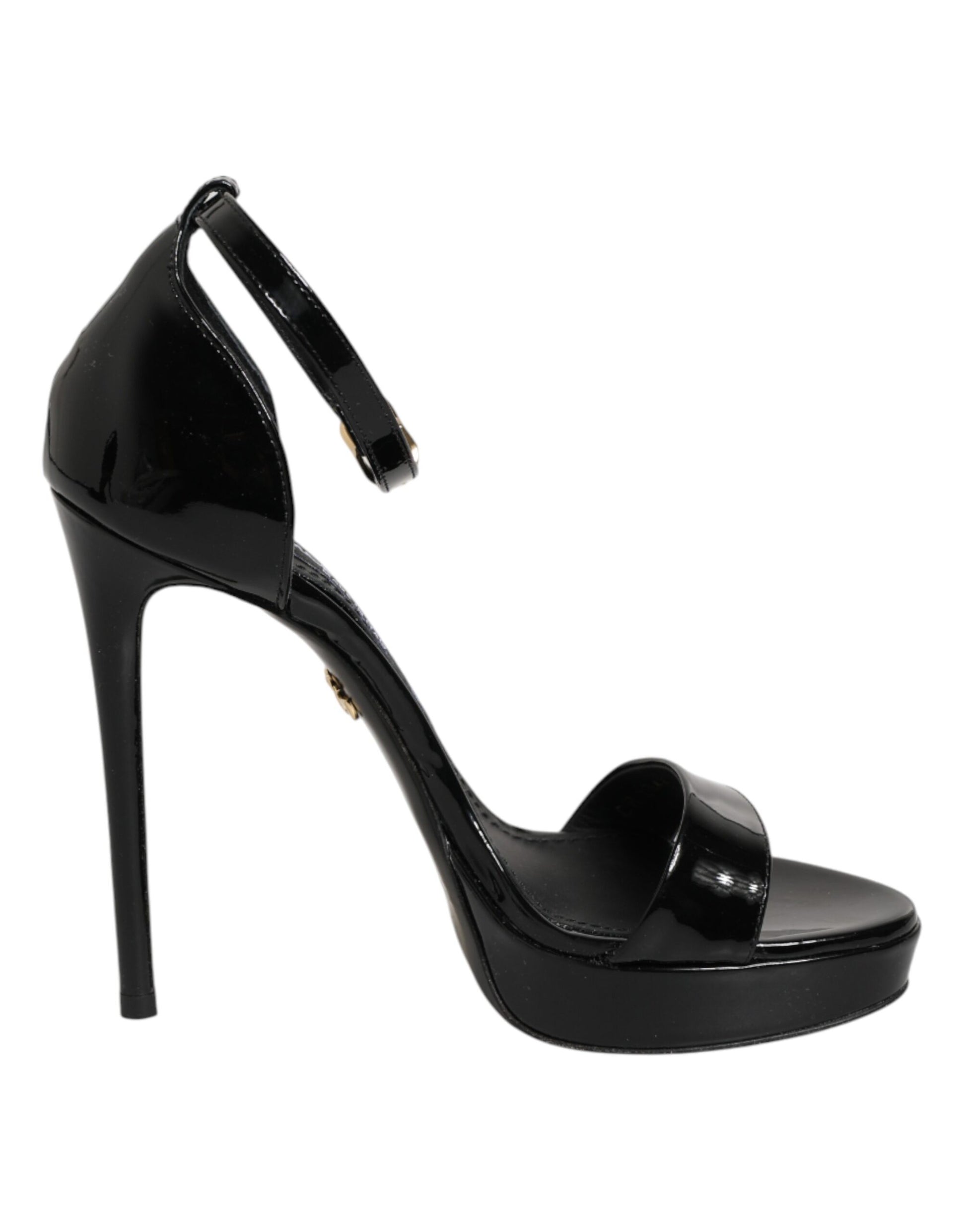 Dolce & Gabbana Black Leather Platform Keira Sandals Shoes