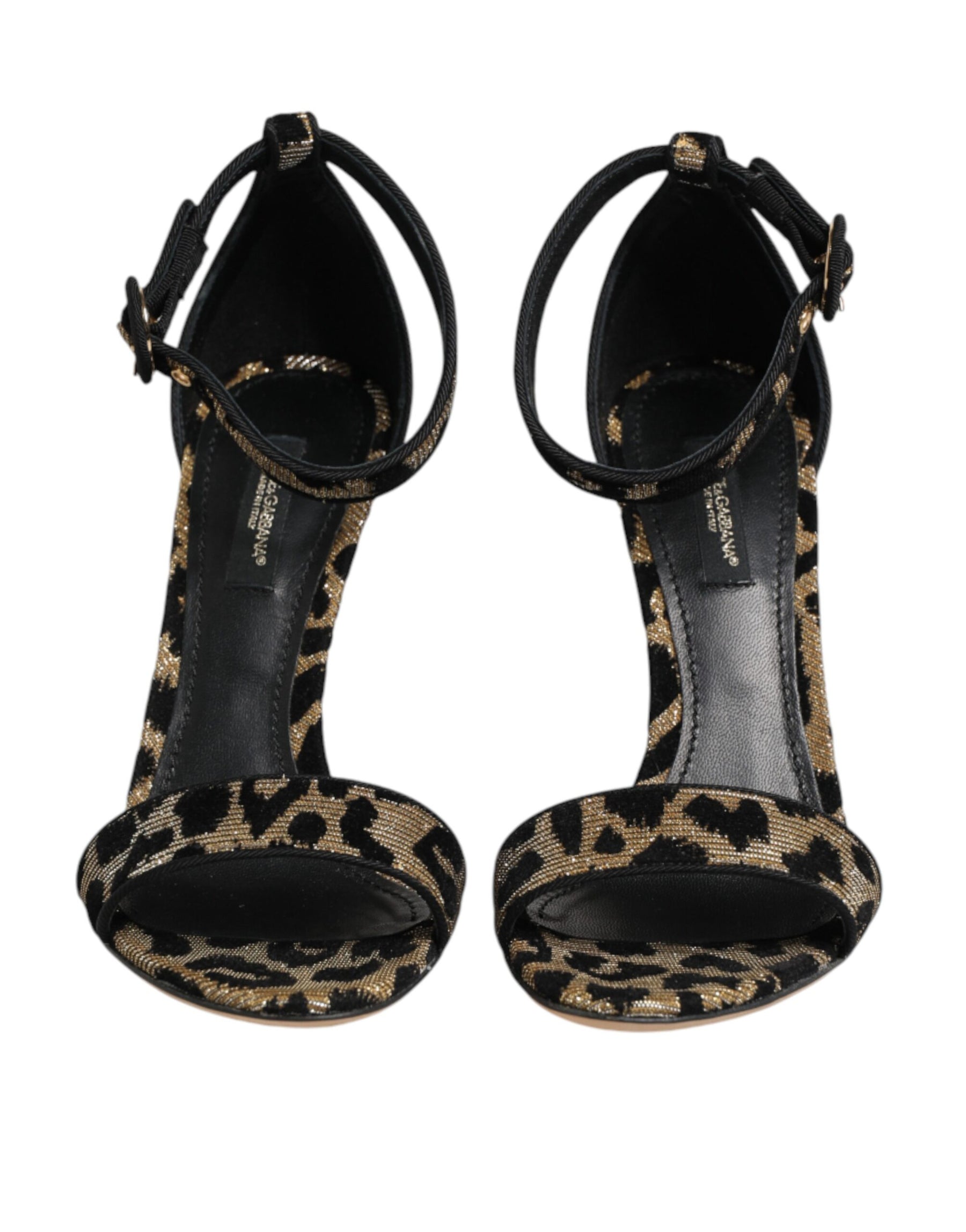 Dolce & Gabbana Gold Leopard Ankle Strap Heels Sandals Shoes | Regal Royce