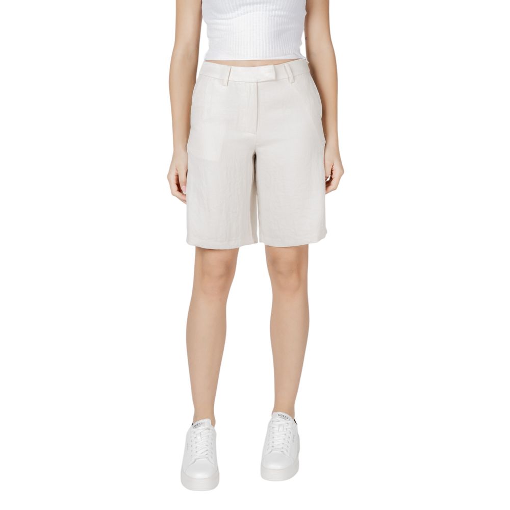 Vila Clothes Beige Viscose Bermuda Shorts | Regal Royce