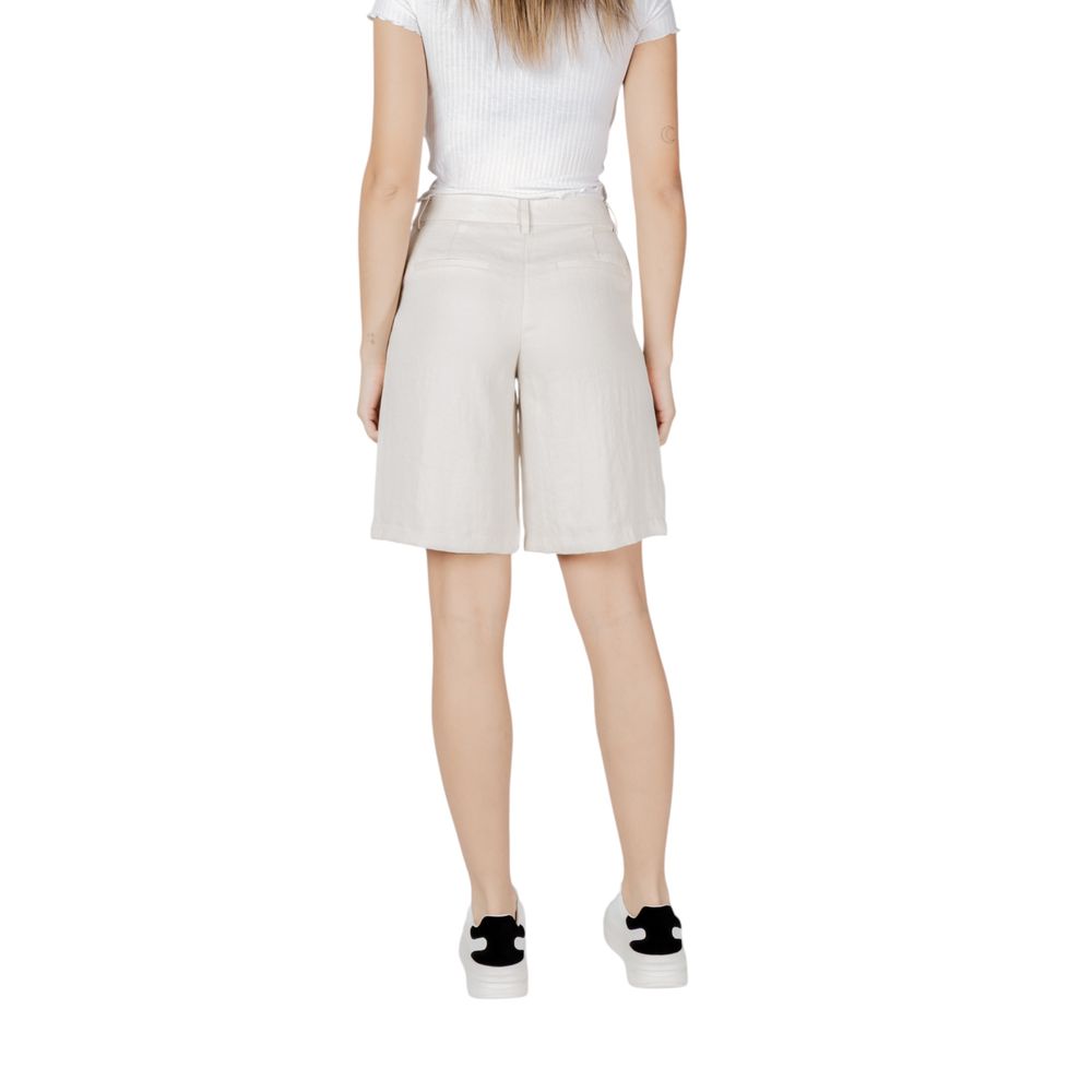 Vila Clothes Beige Viscose Bermuda Shorts | Regal Royce