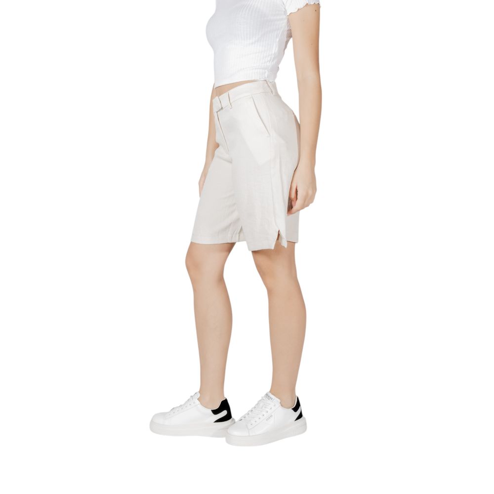 Vila Clothes Beige Viscose Bermuda Shorts | Regal Royce