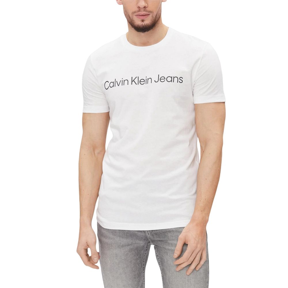 Calvin Klein Jeans White Cotton T-Shirt | Regal Royce