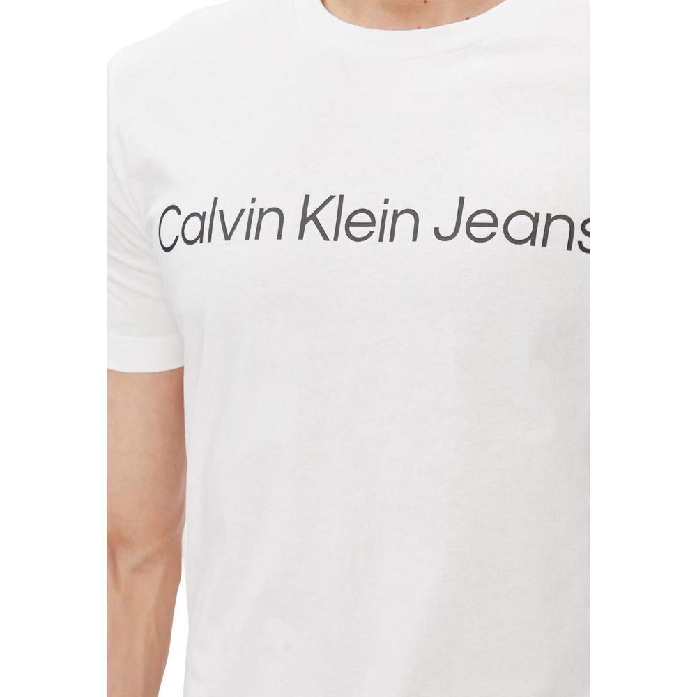 Calvin Klein Jeans White Cotton T-Shirt | Regal Royce