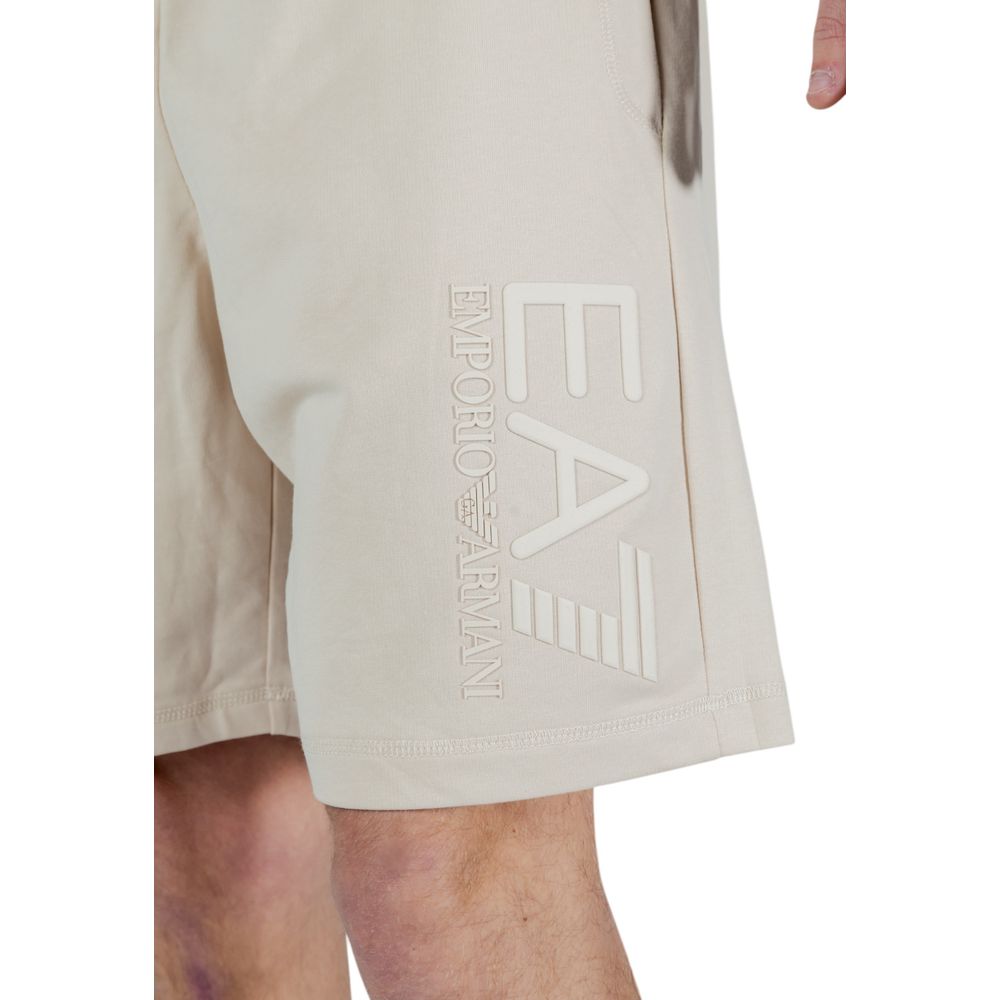EA7 Emporio Armani Beige Cotton Bermuda Shorts | Regal Royce
