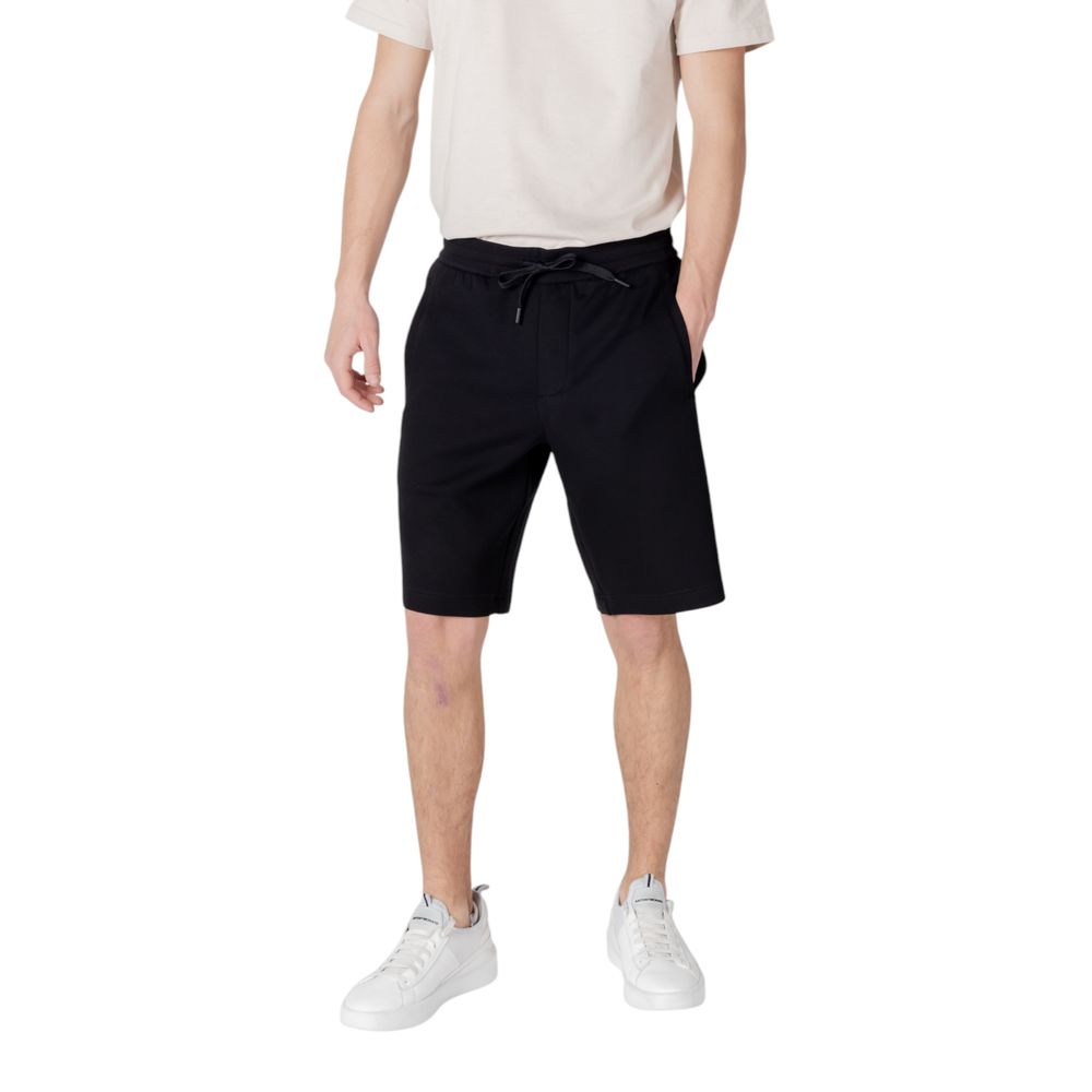 Armani Exchange Black Cotton Bermuda Shorts | Regal Royce