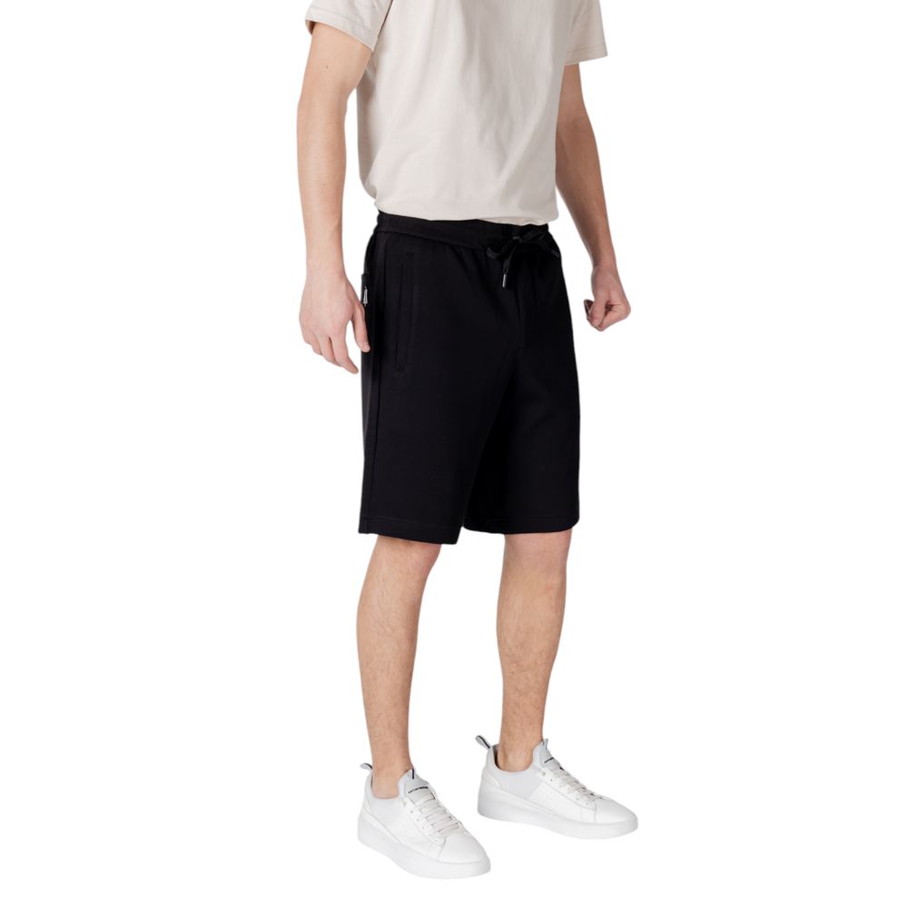 Armani Exchange Black Cotton Bermuda Shorts | Regal Royce