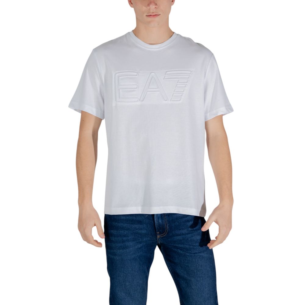 EA7 Emporio Armani White Cotton T-Shirt | Regal Royce