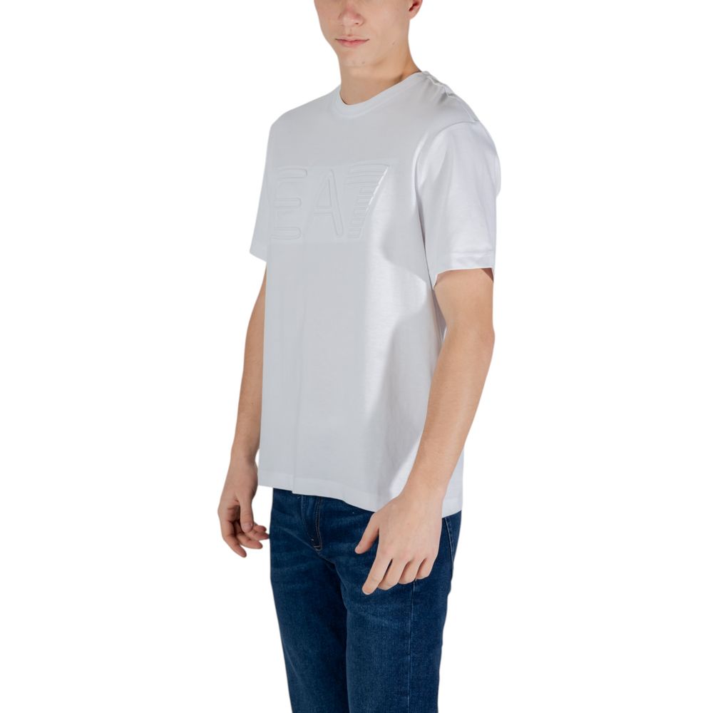 EA7 Emporio Armani White Cotton T-Shirt | Regal Royce