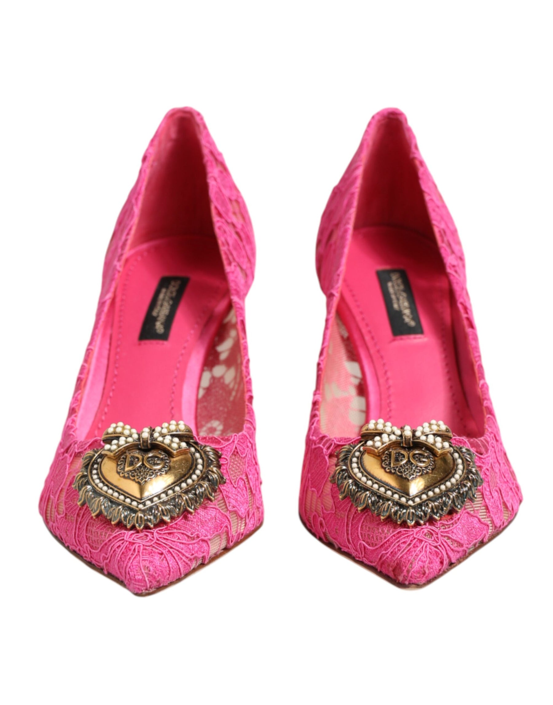 Dolce & Gabbana Pink Taormina Lace DEVOTION Pumps Shoes | Regal Royce