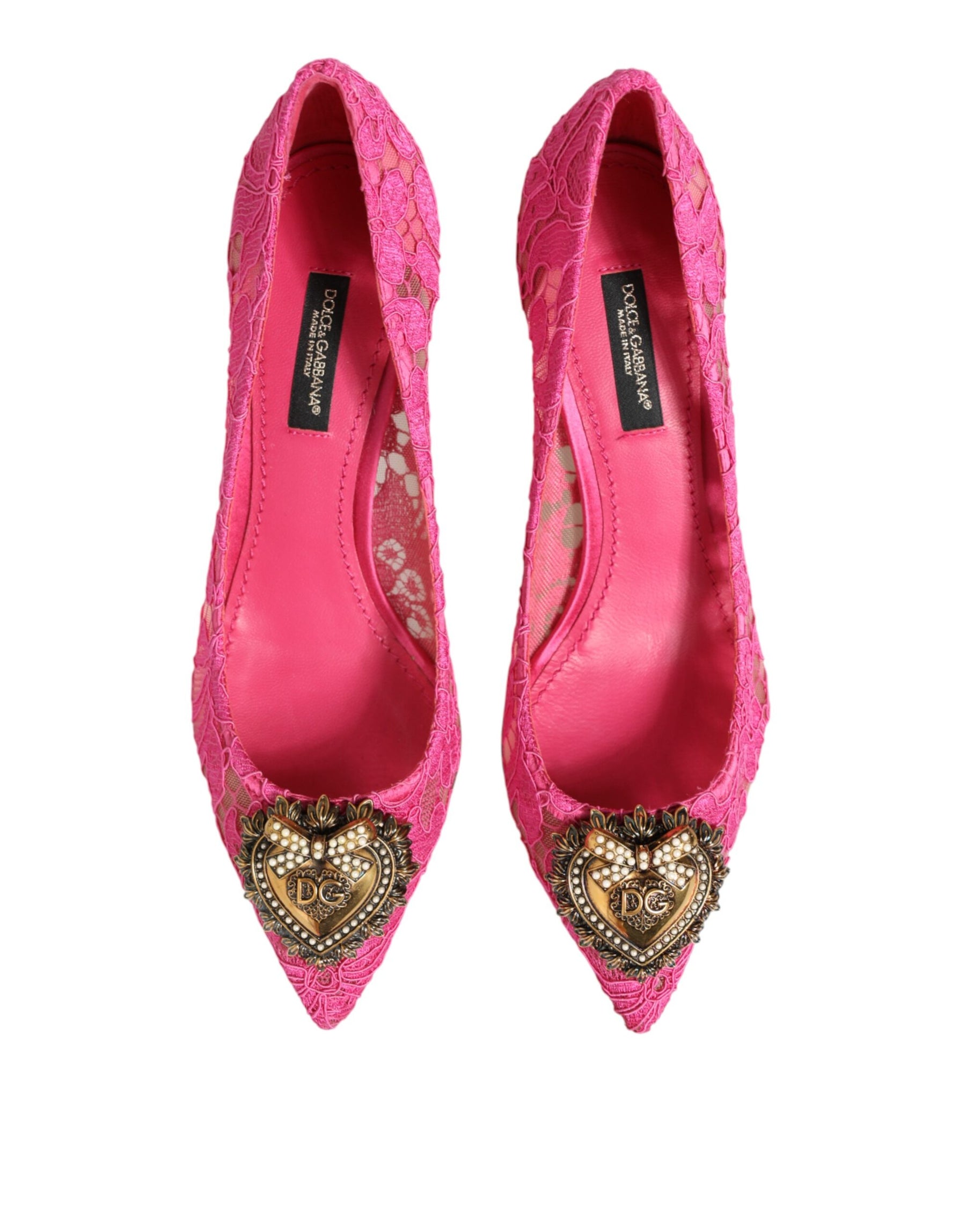 Dolce & Gabbana Pink Taormina Lace DEVOTION Pumps Shoes | Regal Royce