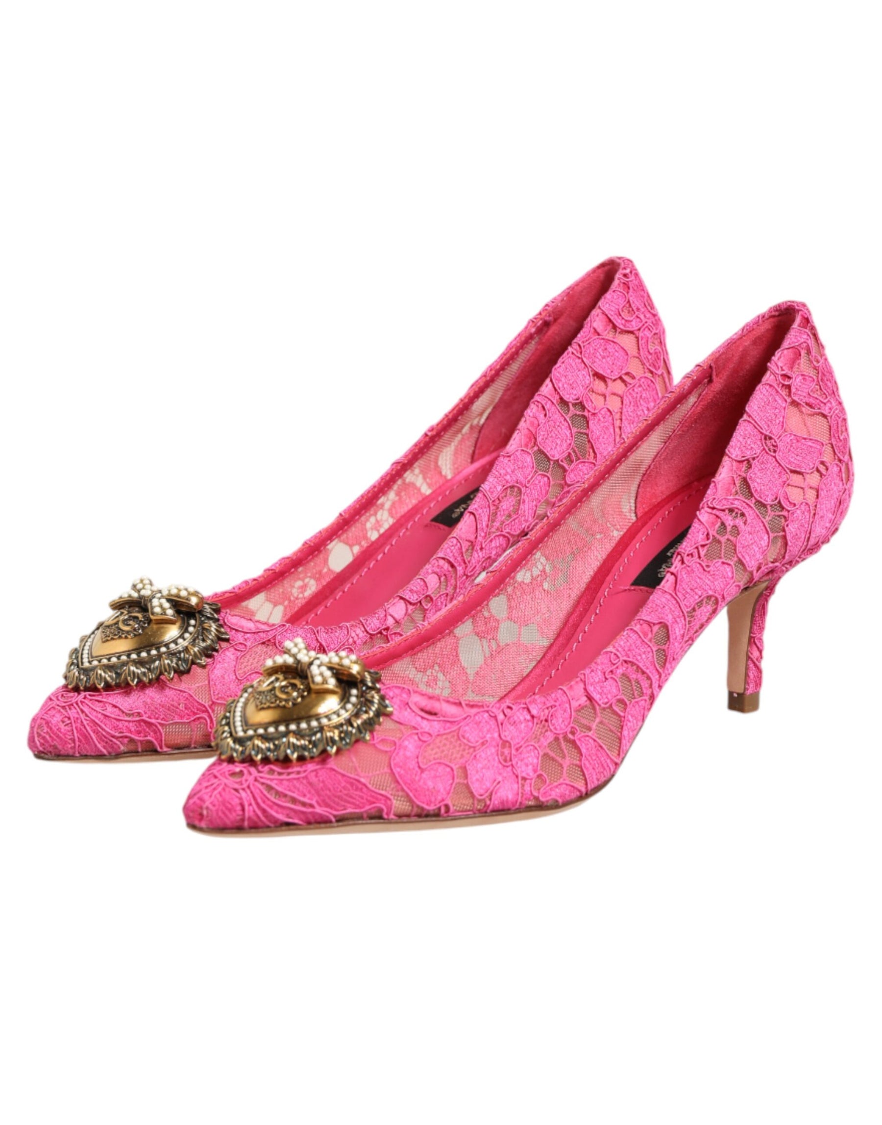 Dolce & Gabbana Pink Taormina Lace DEVOTION Pumps Shoes | Regal Royce