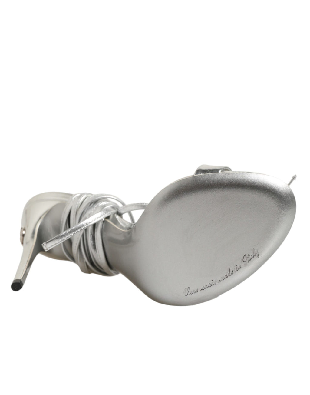 Dolce & Gabbana Silver Strappy High Heels Sandals Shoes