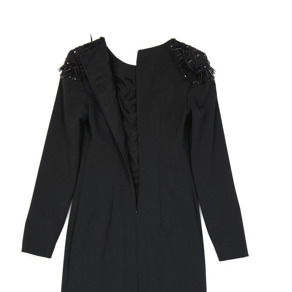 Alberta Ferretti Black Elastane Cocktail Dress