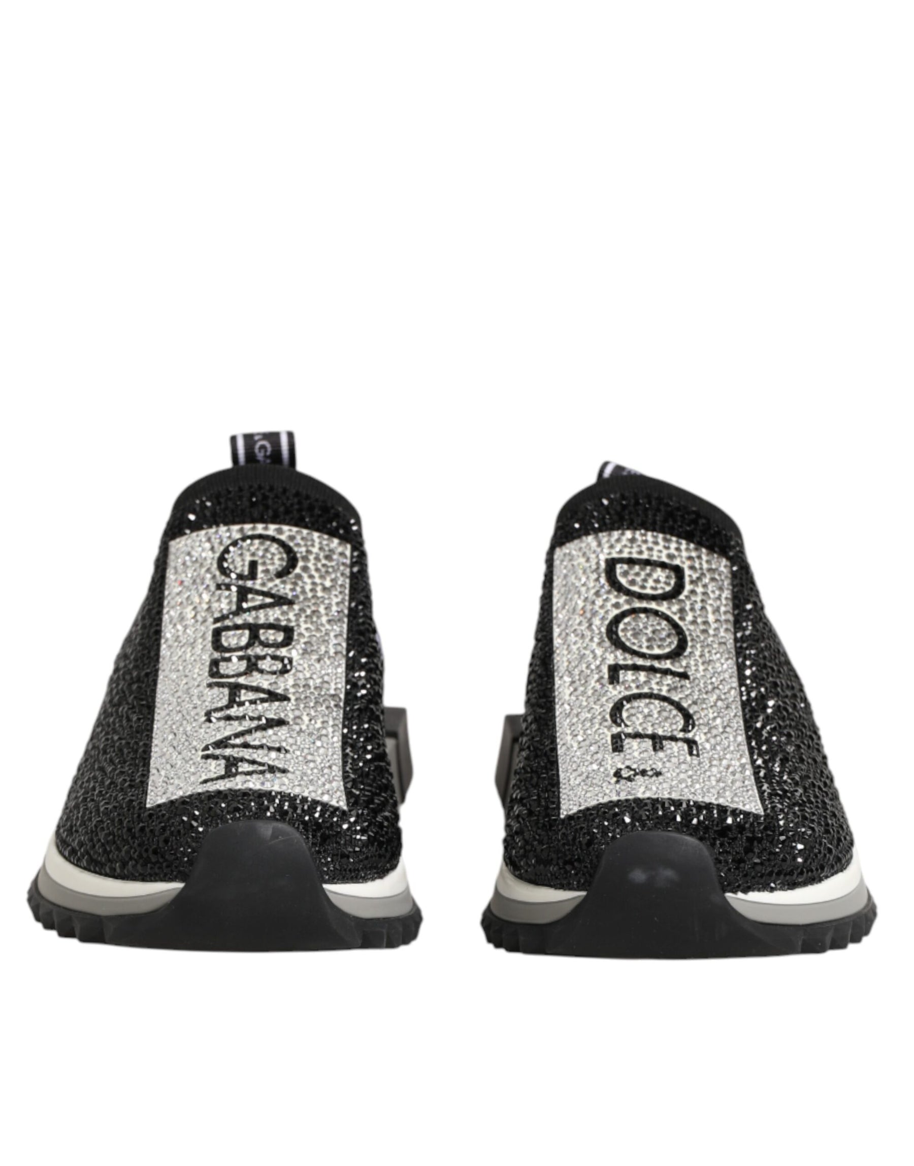 Dolce & Gabbana Black Silver Slip On Sorrento Sneakers Shoes | Regal Royce