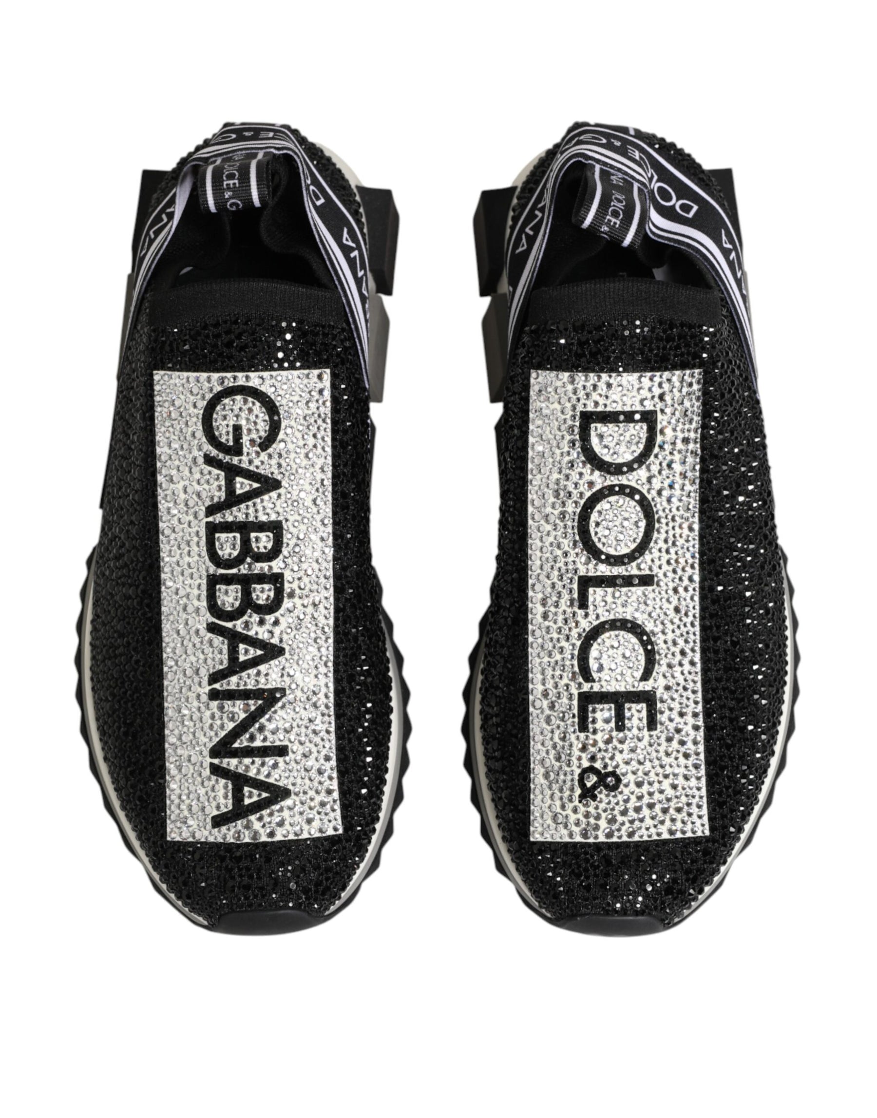 Dolce & Gabbana Black Silver Slip On Sorrento Sneakers Shoes | Regal Royce