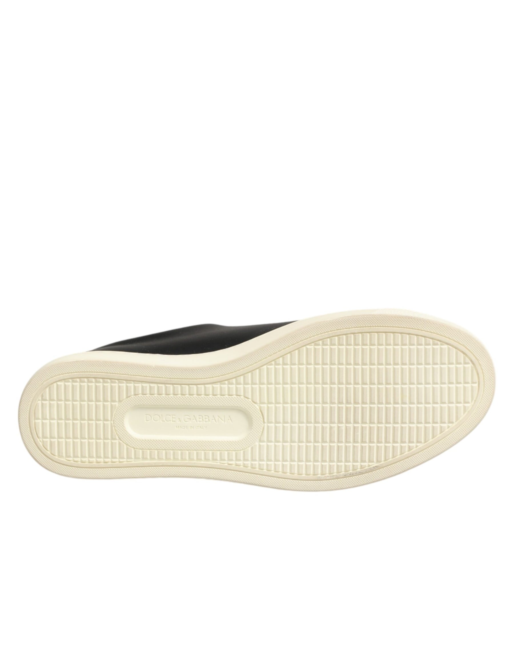 Dolce & Gabbana Black Leather Sacred Heart Sneakers Shoes | Regal Royce