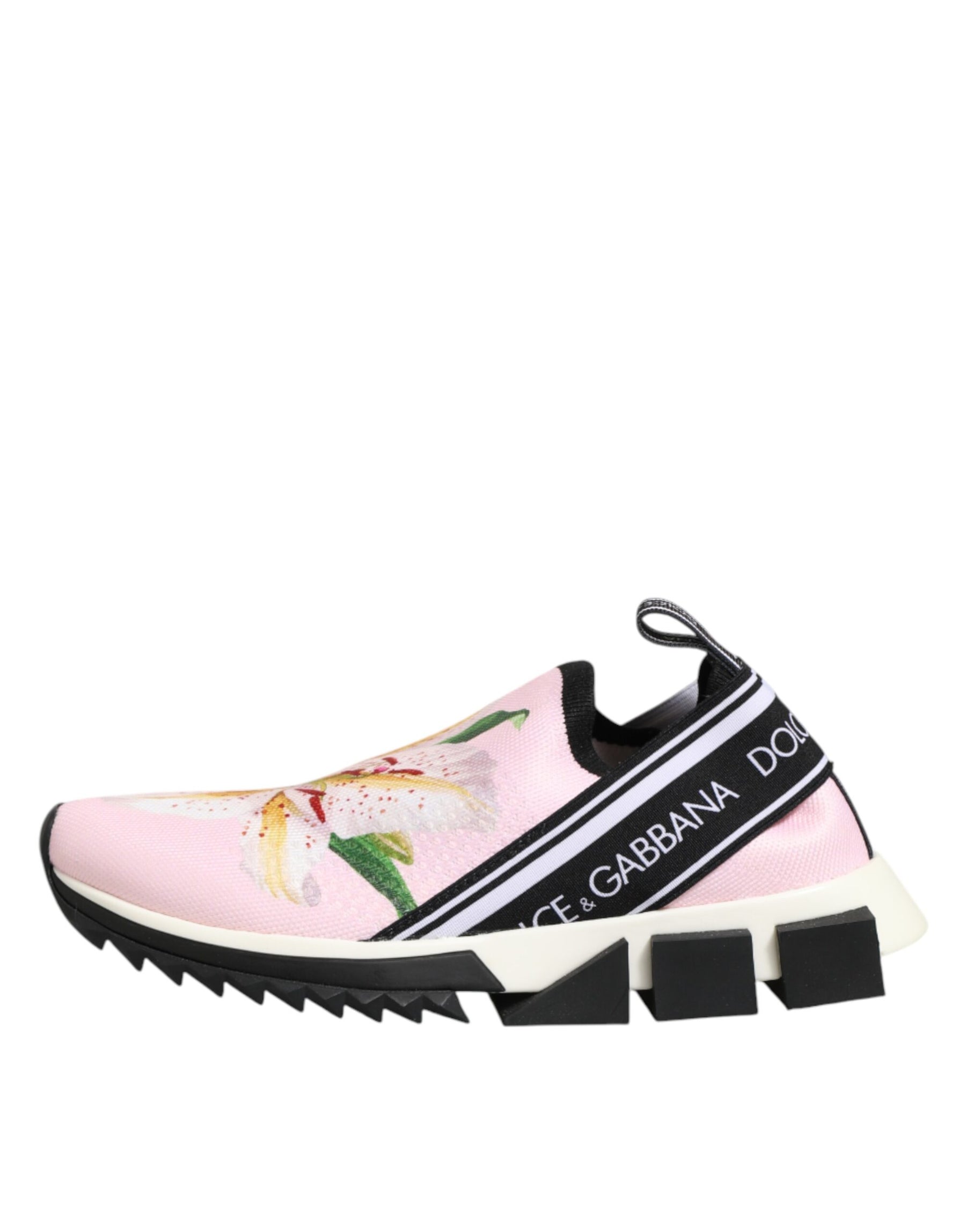 Dolce & Gabbana Pink Floral Sorrento Low Top Sneakers Shoes | Regal Royce