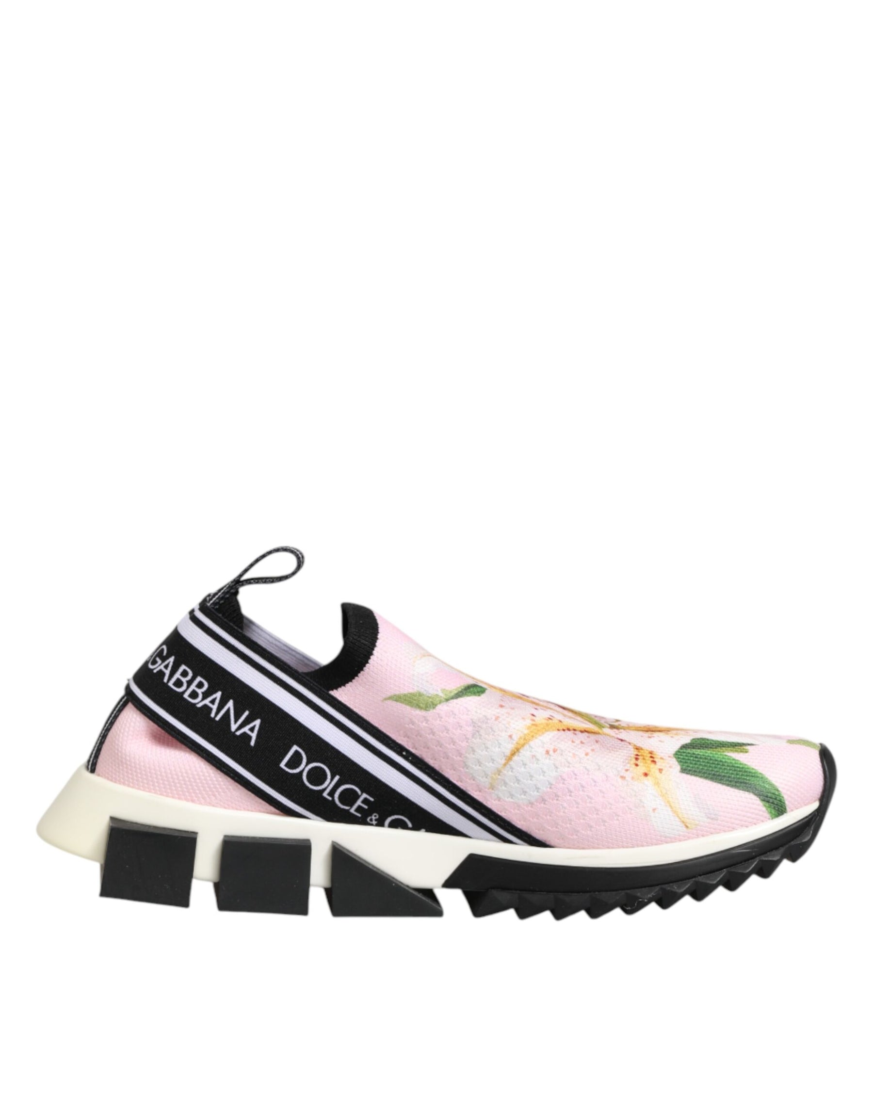 Dolce & Gabbana Pink Floral Sorrento Low Top Sneakers Shoes | Regal Royce