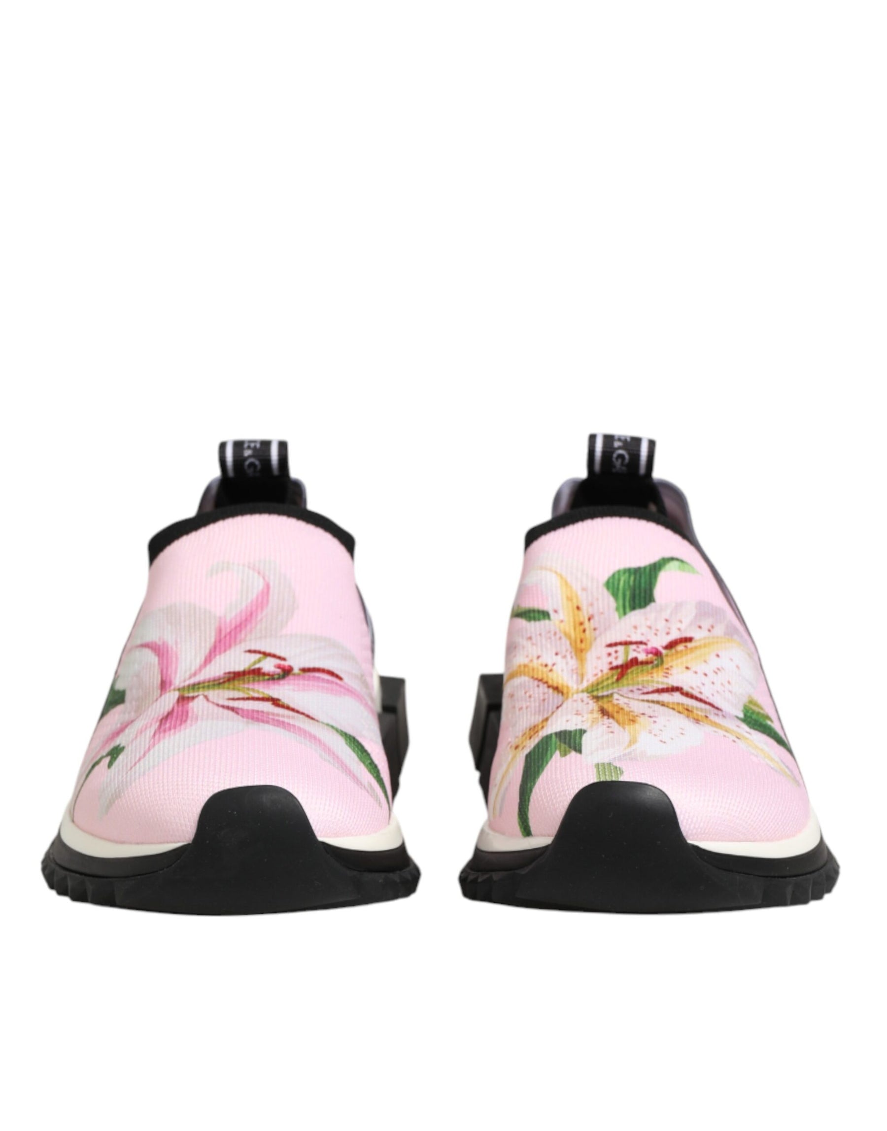 Dolce & Gabbana Pink Floral Sorrento Low Top Sneakers Shoes | Regal Royce