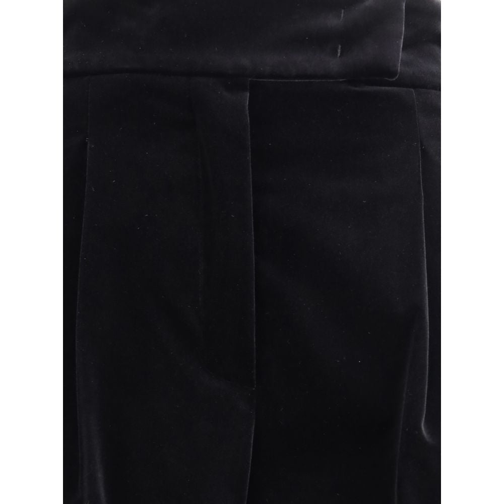 Max Mara Black Cotton Casual Pants