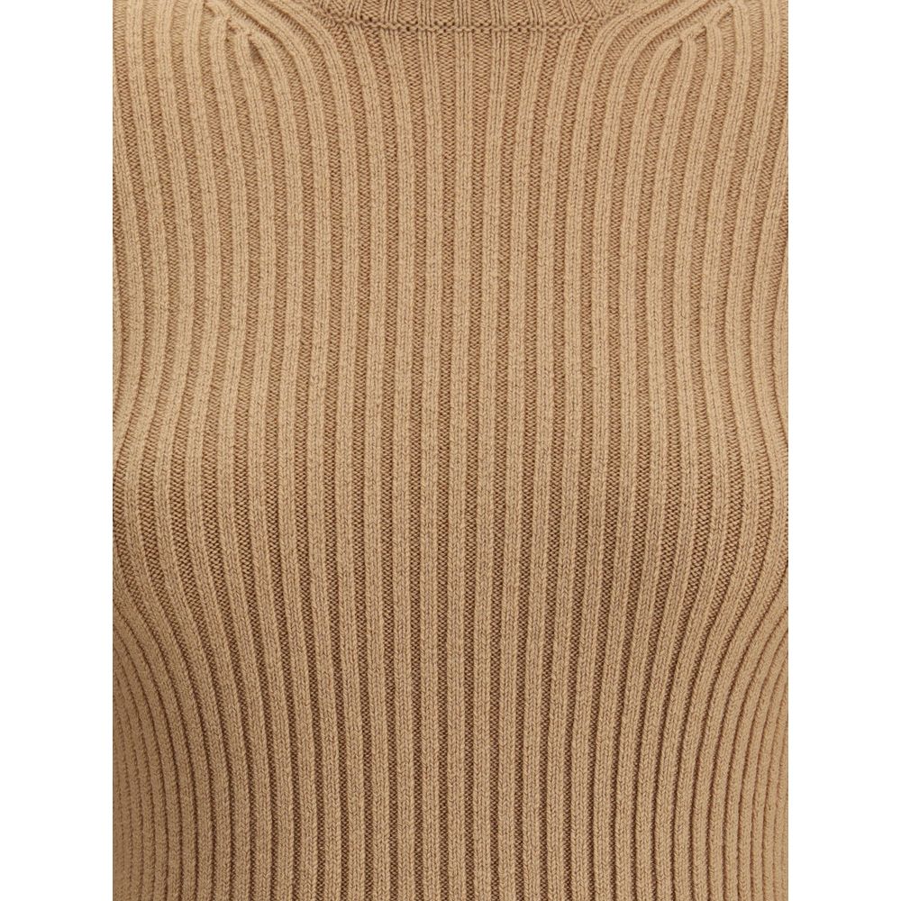 Max Mara Beige Wool Long Sleeve T-Shirt | Regal Royce