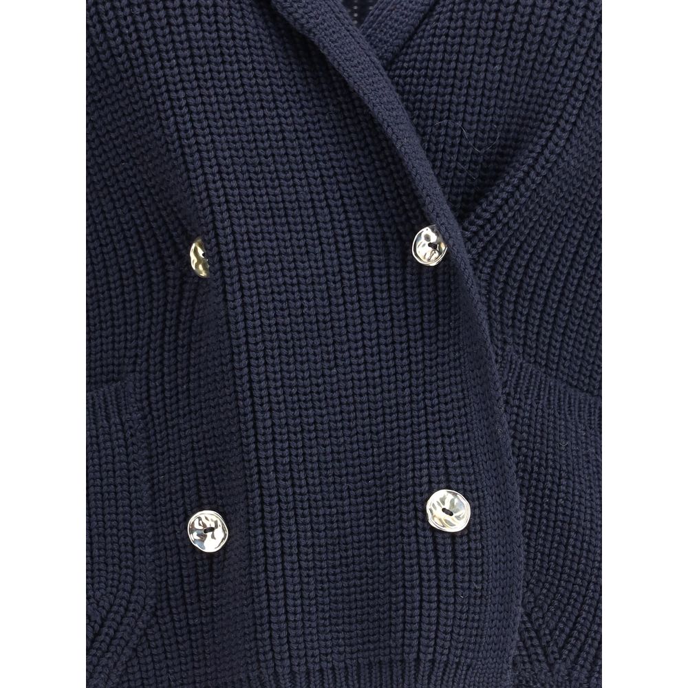 Ella Blue Merino Wool Cardigan | Regal Royce