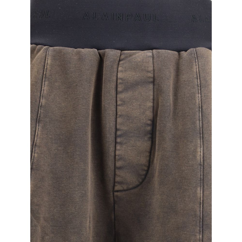ALAINPAUL Brown Cotton Casual Pants | Regal Royce