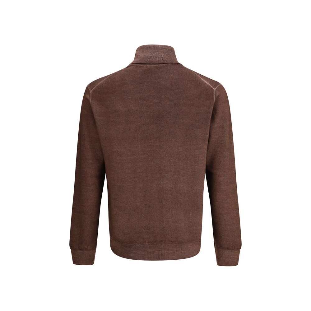 Cruciani Brown Wool Turtleneck | Regal Royce
