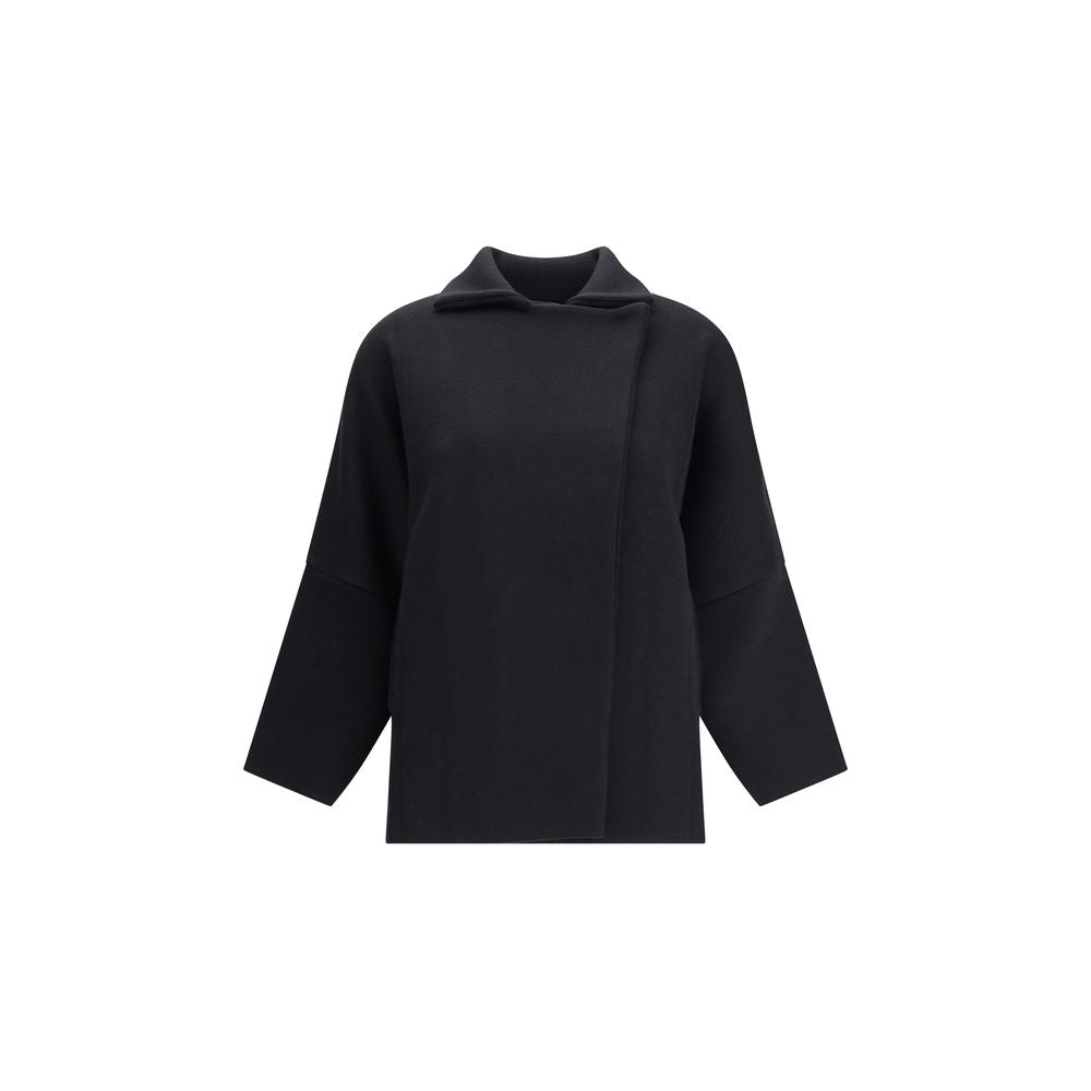 Ella Black Merino Wool Coat