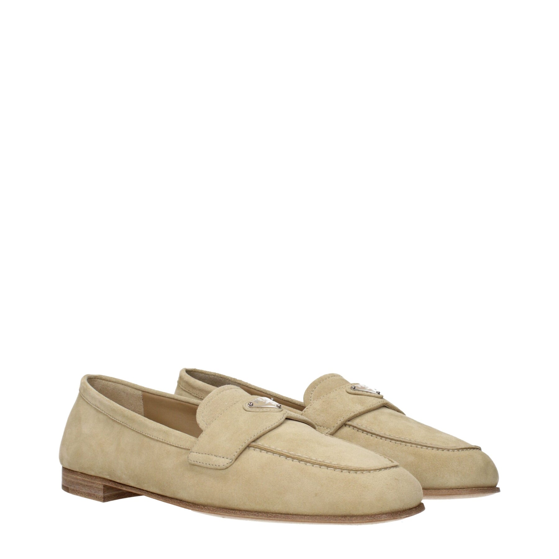 Prada Beige Leather Slip-On Loafers | Regal Royce