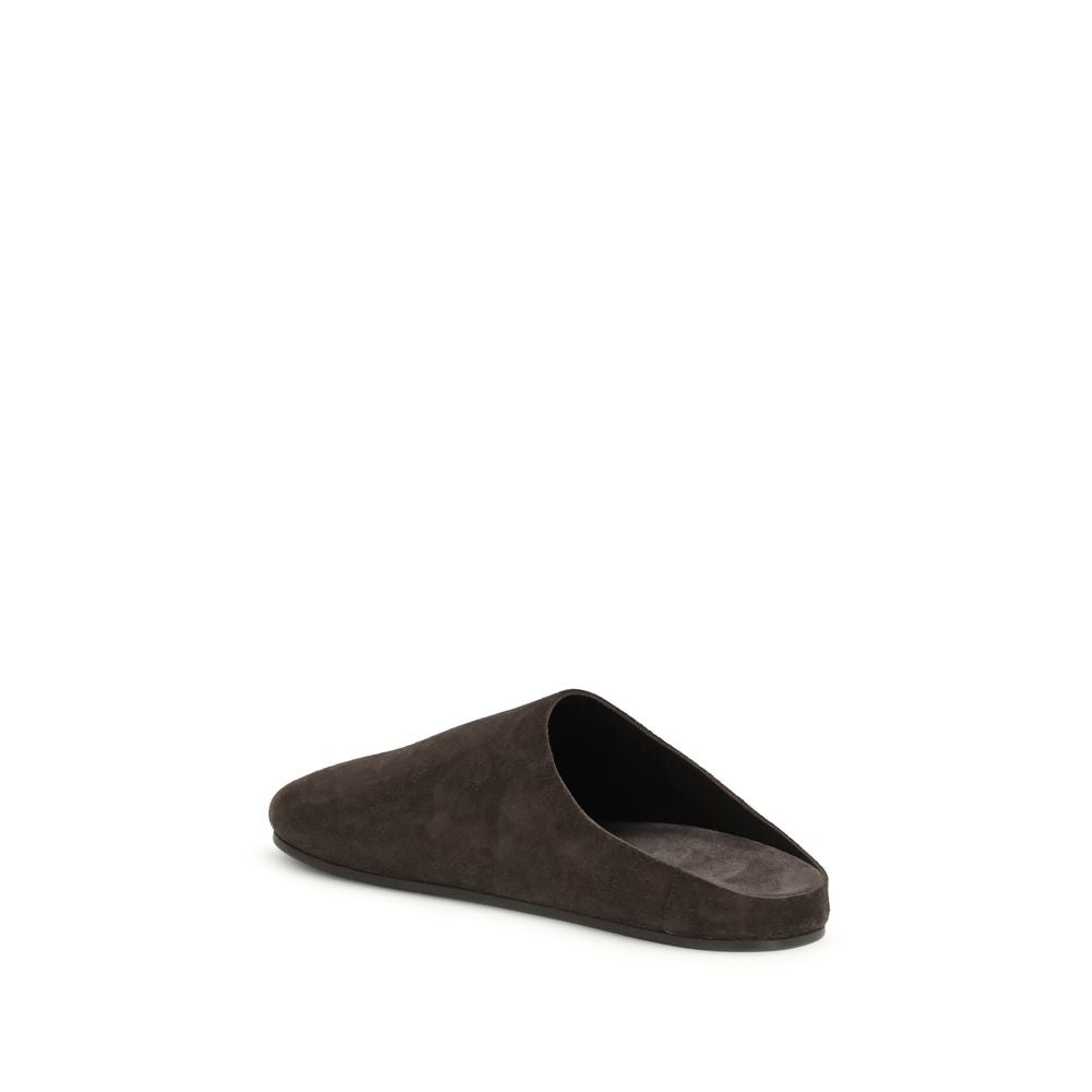 The Row Brown Calf Leather Bos Taurus Mules