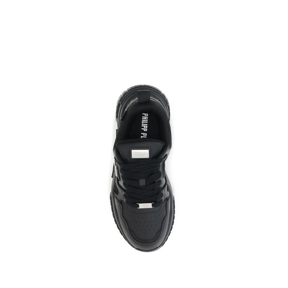 Philipp Plein Black Polyester Athletic Sneakers | Regal Royce