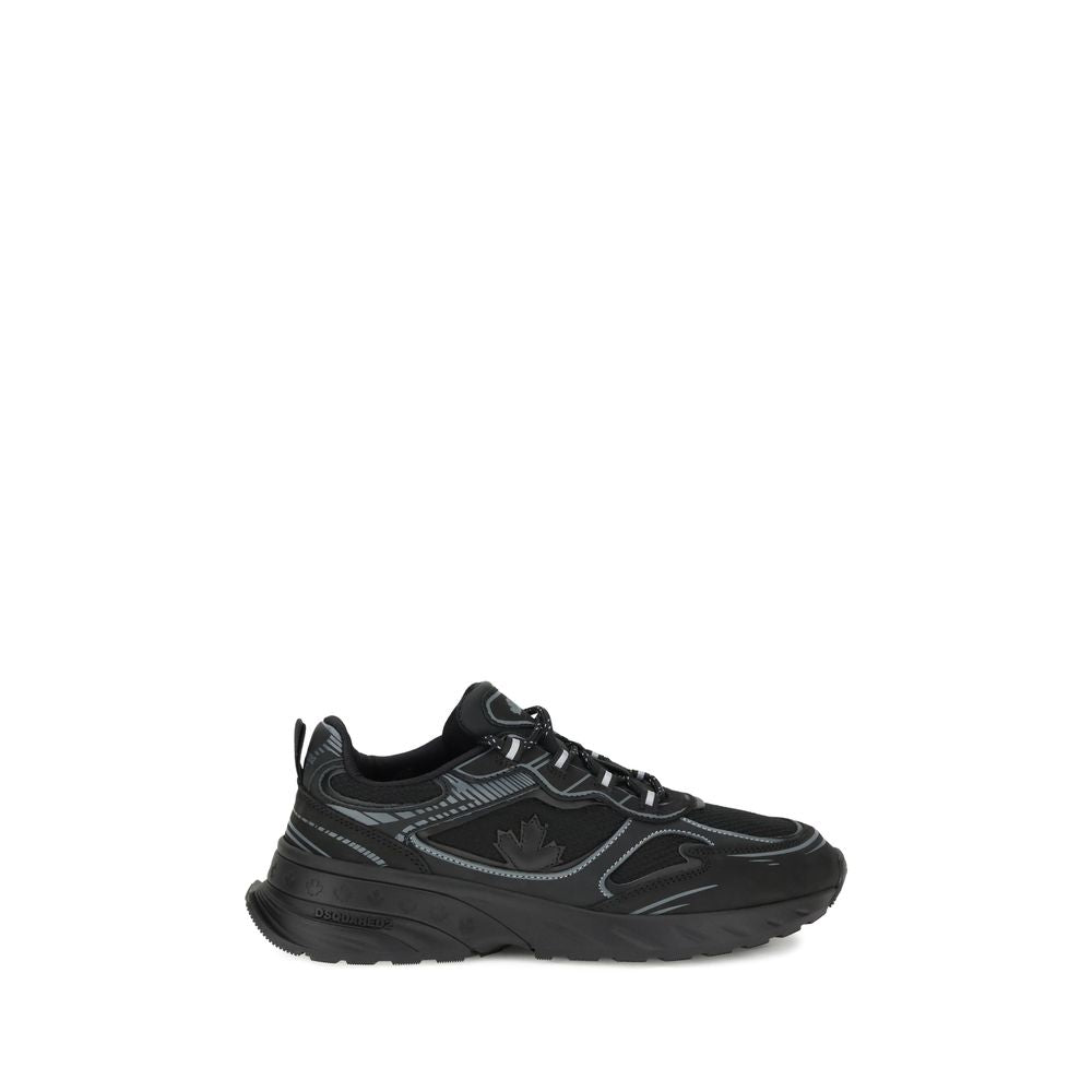 Dsquared² Black Calf Leather Bos Taurus Athletic Sneakers | Regal Royce