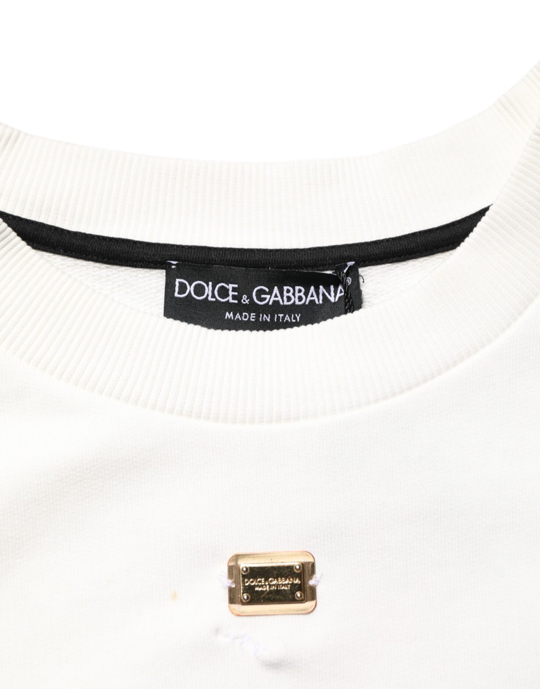 Dolce & Gabbana White DG Logo Crew Neck Sweatshirt Sweater | Regal Royce