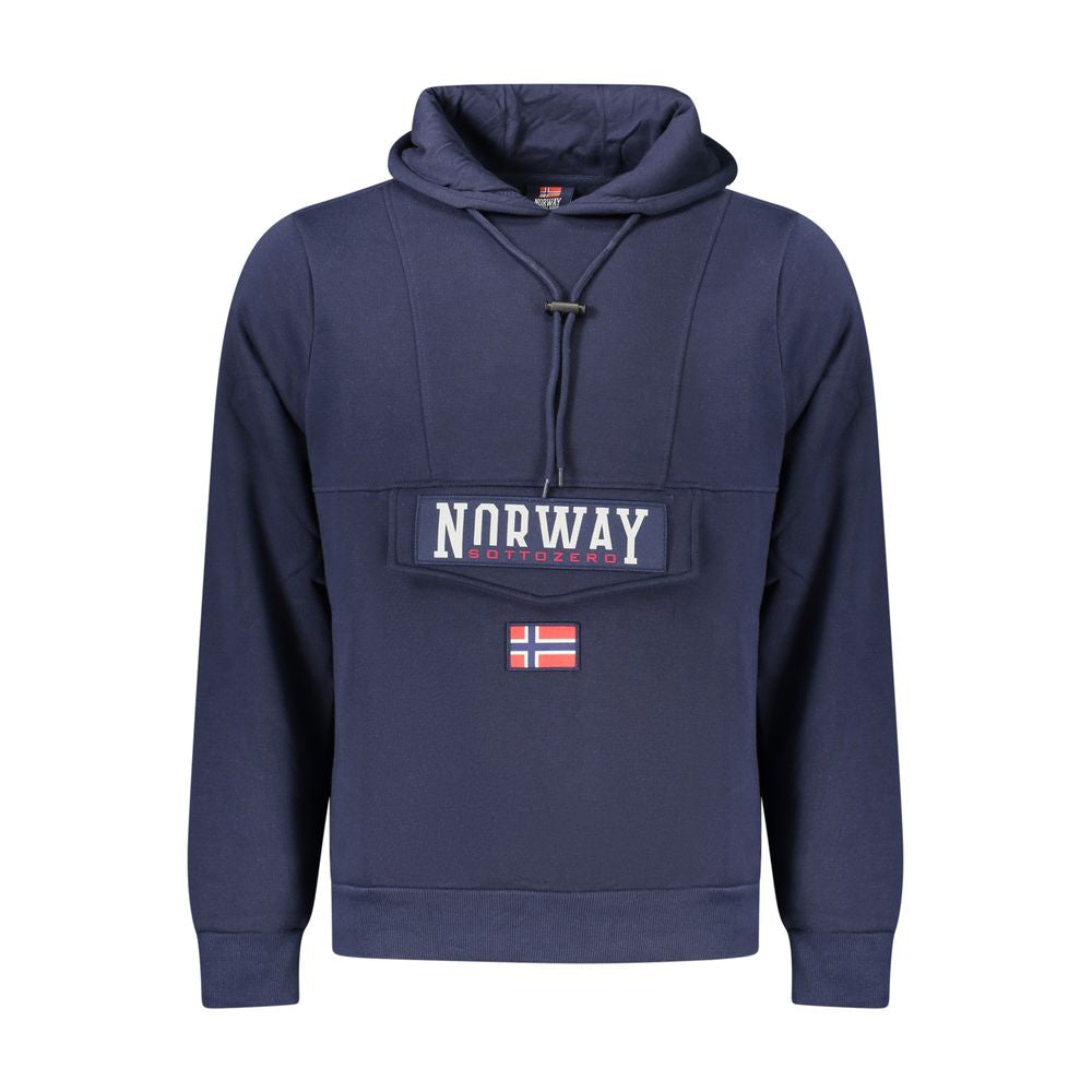 Norway 1963 Blue Cotton Men's Hooded Sweatshirt | Regal Royce