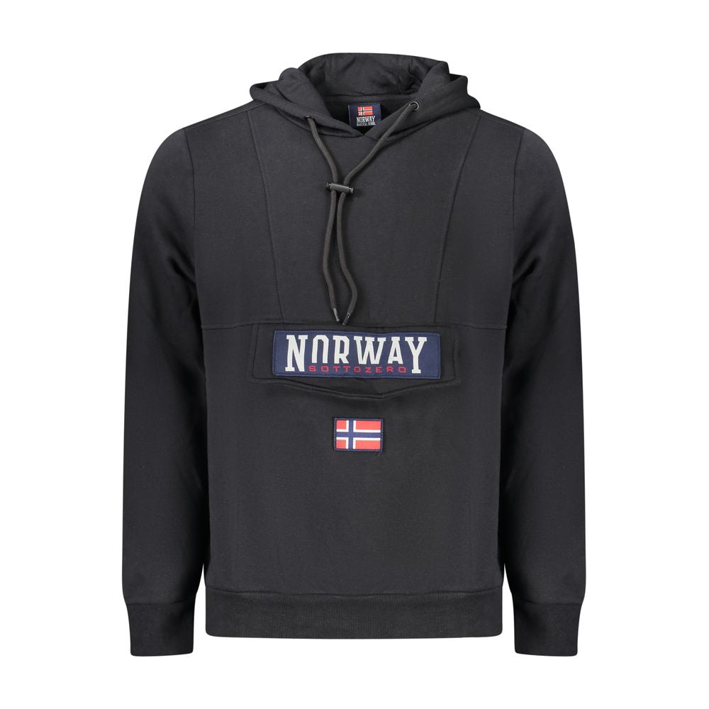 Norway 1963 Black Cotton Men's Hooded Sweatshirt | Regal Royce