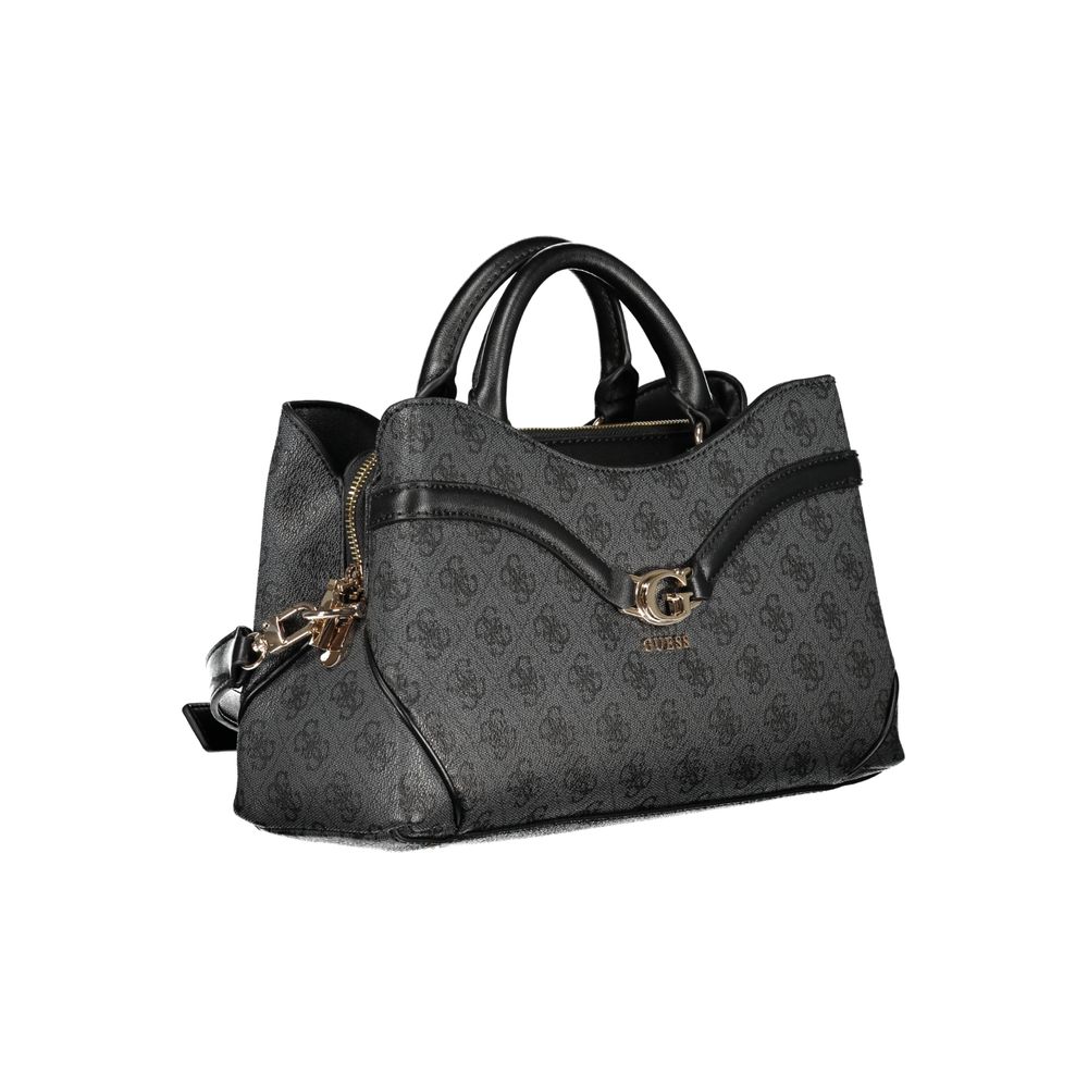 Guess Jeans Black Polyurethane Women's Handbag | Regal Royce