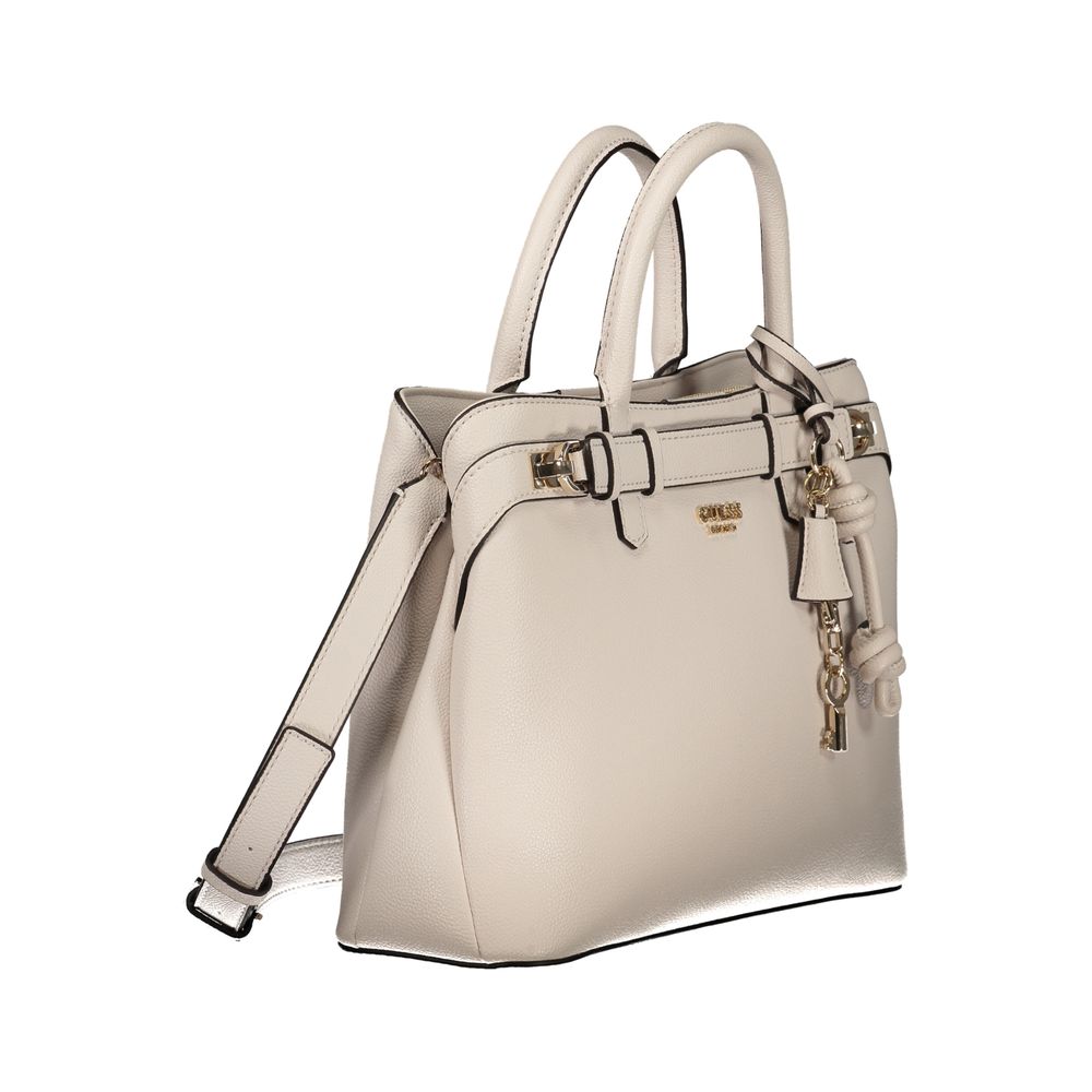 Guess Jeans Beige Polyurethane Women Handbag | Regal Royce
